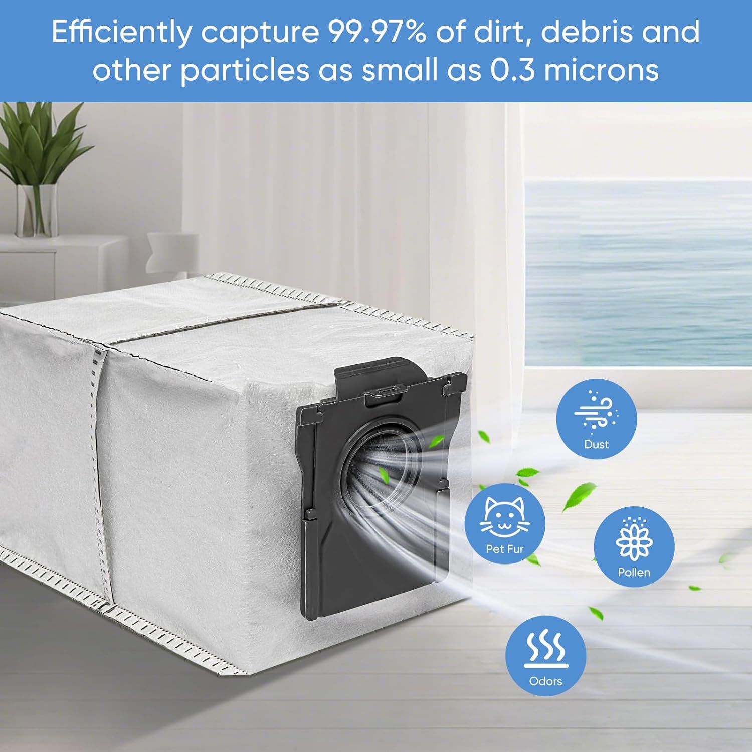15 Pack Vacuum Bags Replacement or Dreame X50 Ultra/X40 Ultra/X30 Ultra/L50 Ultra/L40 Ultra/L10s Ultra Gen 2/L10s Pro Ultra Robot Vacuum Cleaner,3.2L Large Capacity Dust Bag Accessories - Image 6