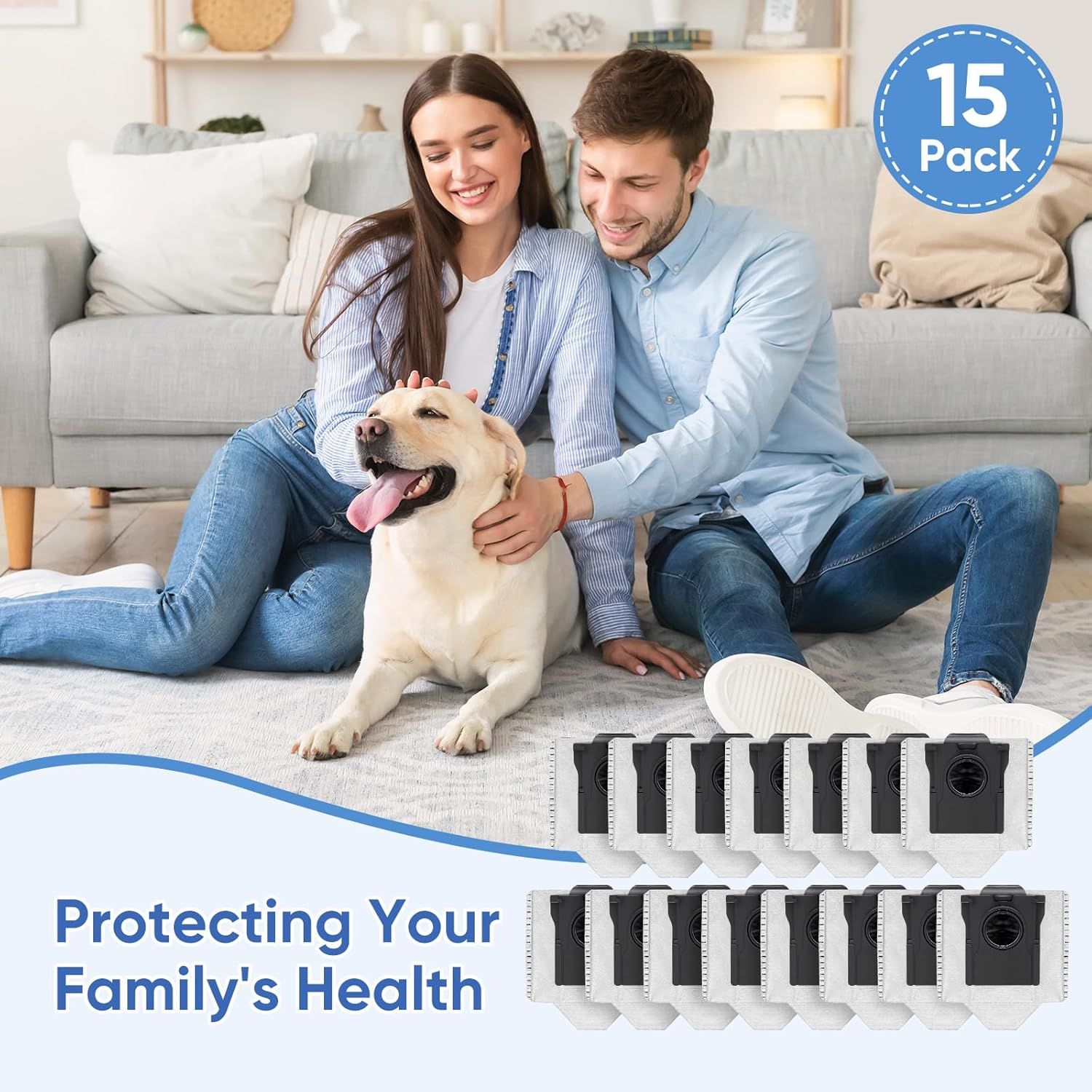 15 Pack Vacuum Bags Replacement or Dreame X50 Ultra/X40 Ultra/X30 Ultra/L50 Ultra/L40 Ultra/L10s Ultra Gen 2/L10s Pro Ultra Robot Vacuum Cleaner,3.2L Large Capacity Dust Bag Accessories - Image 7