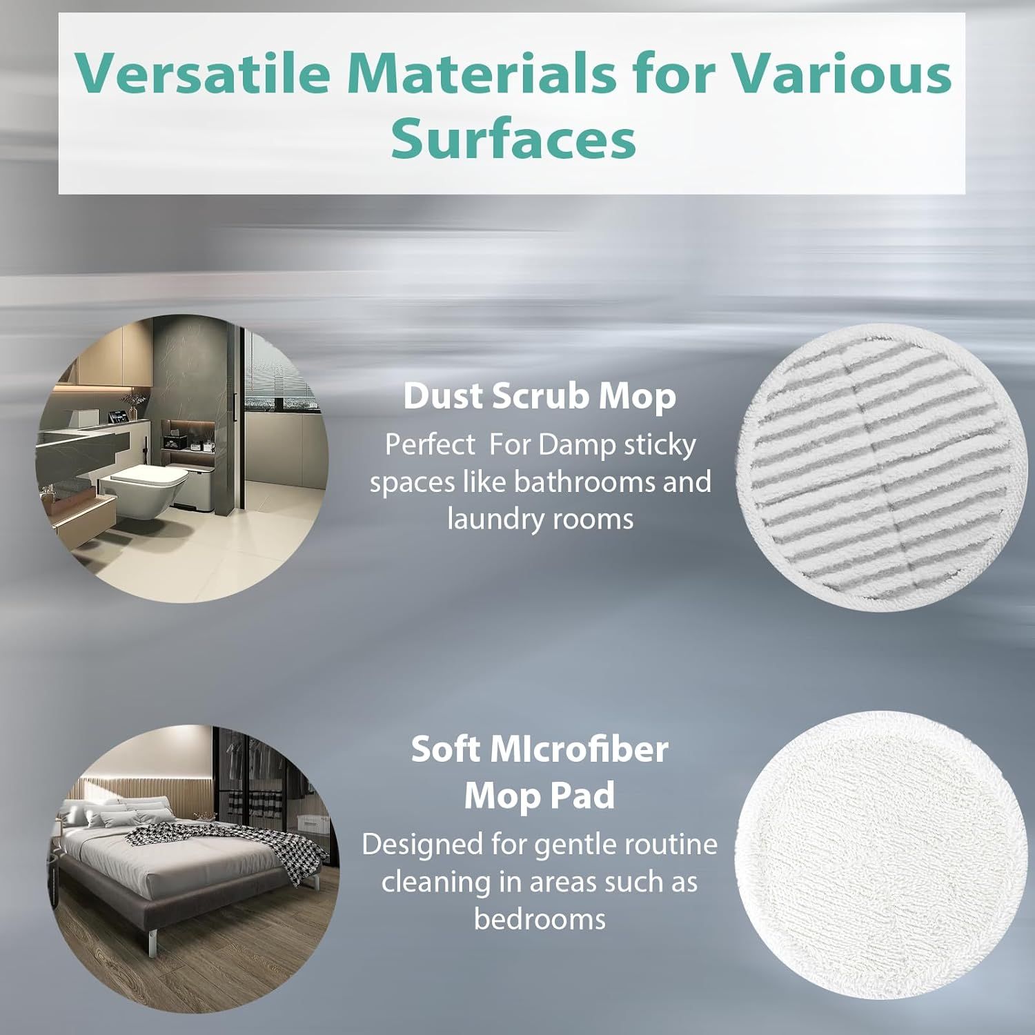 8 Pack Spin-Wave Mop Replacement Pads Compatible with Bissell Spin-Wave 2039,2039A,2124,2307,23157,20391,20399 Series Steam Mop Pads or Bissell Spin-Wave Hard loor Cleaner - Image 3