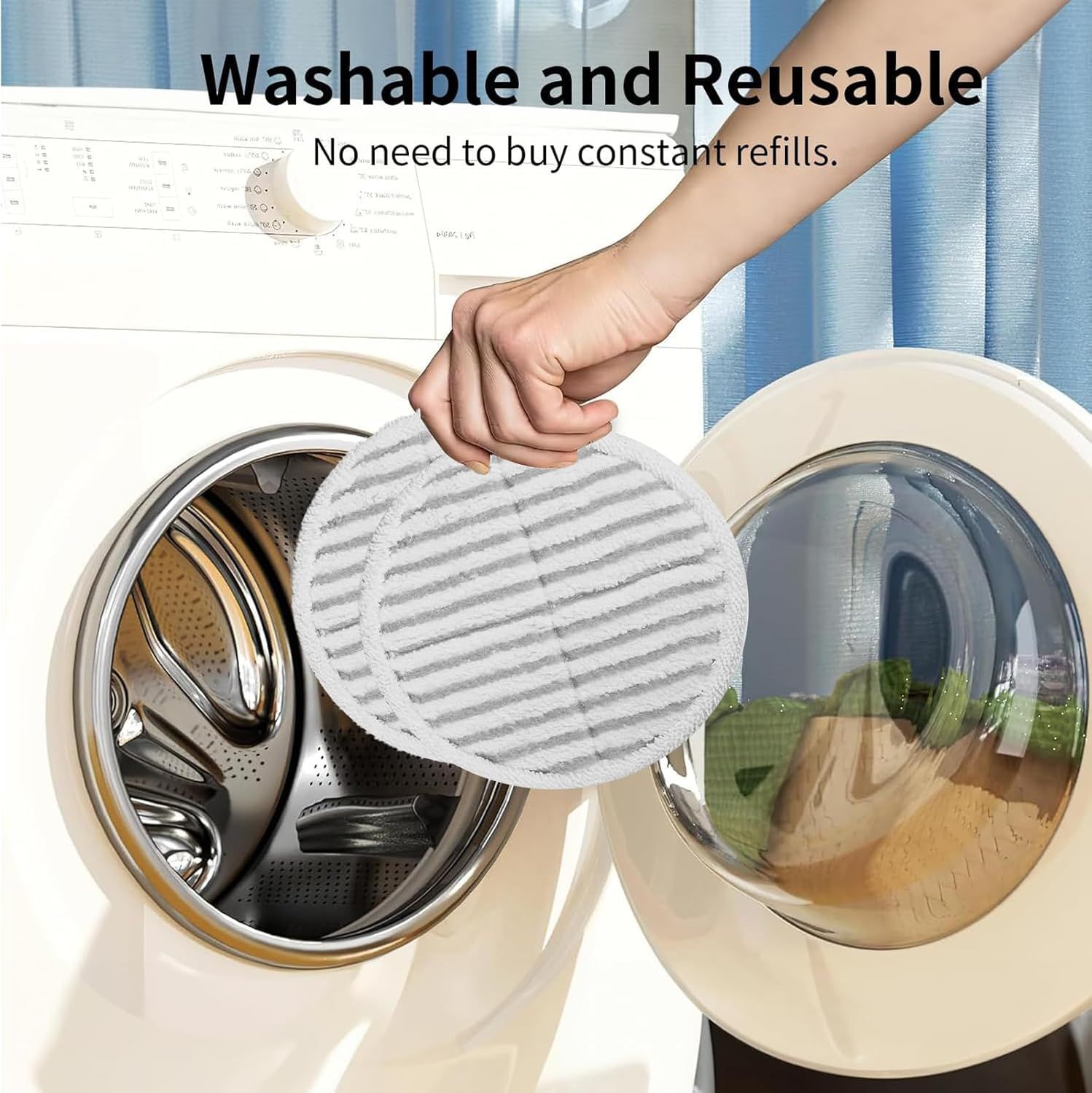 8 Pack Spin-Wave Mop Replacement Pads Compatible with Bissell Spin-Wave 2039,2039A,2124,2307,23157,20391,20399 Series Steam Mop Pads or Bissell Spin-Wave Hard loor Cleaner - Image 6