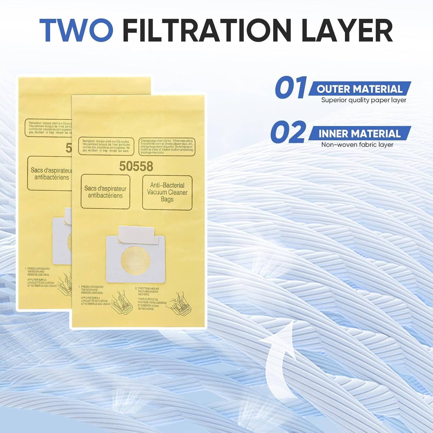 20 Pack vacuum bags Compatible with Kenmore Canister 5055, 50557,50558 and Type C,C-18, 53292, 200 Series, 400 Series, 600 Series, 700 Series, 800 Series Vacuum - Image 4