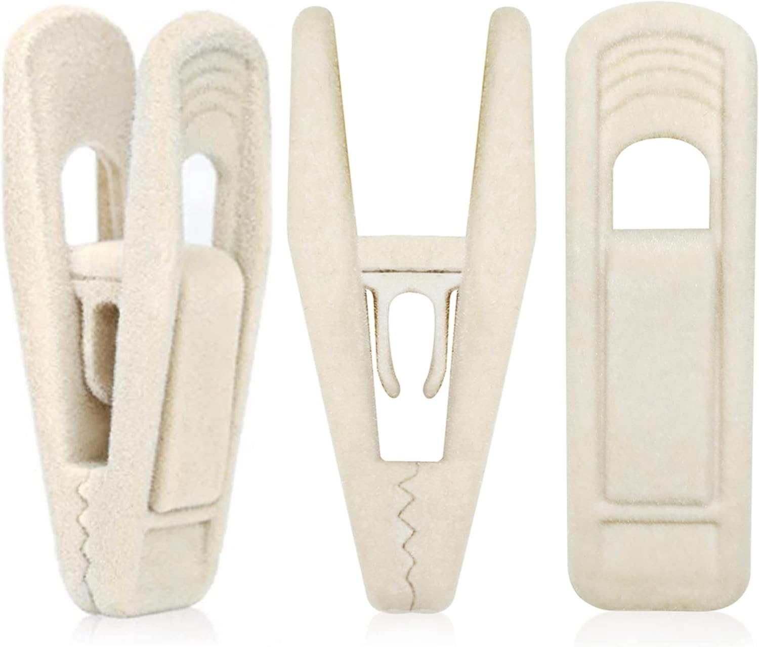Velvet Hanger Clips for Velvet Hangers - 20 PCS Beige Non-Slip Velvet Clip for Skirt Hanger, Strong Flocking Clips Fit for Ivory Velvet Hangers - Image 1