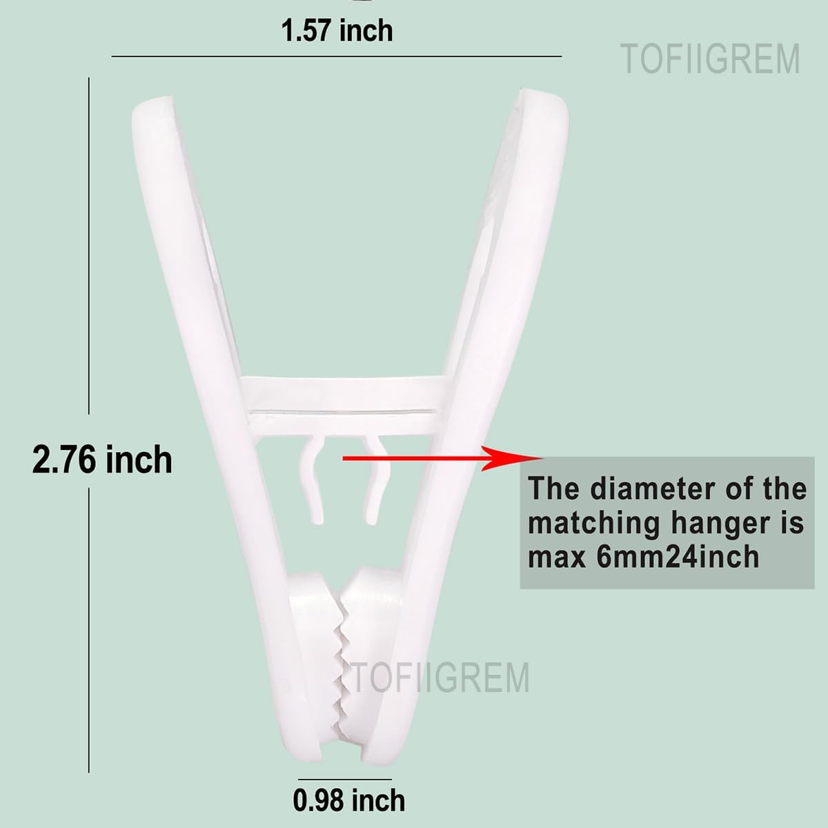 White Hanger Clips 50 Pack, Multi-Purpose Plastic Hangers Clips Perfect for Plastic Clothes Hangers, Clothes Pins Finger Clip for Skirt Pants Hangers - Image 7