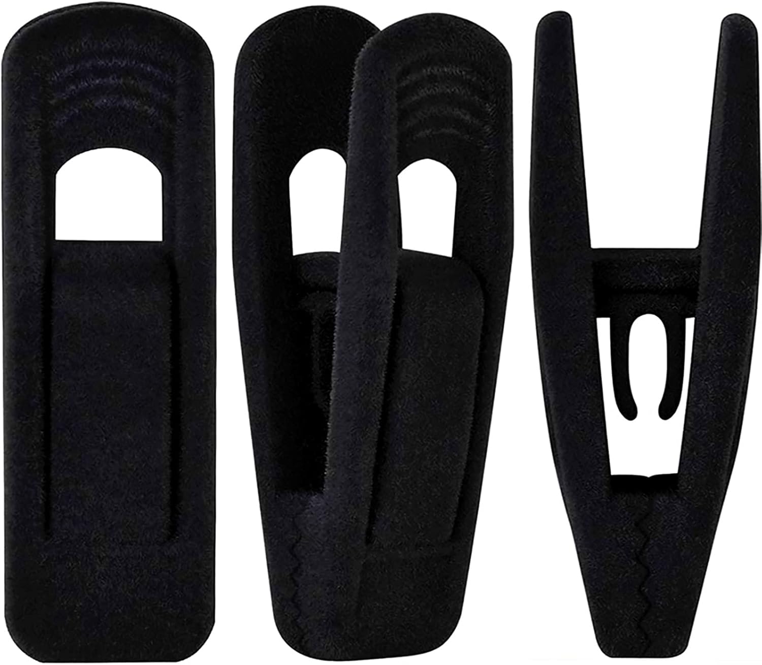 Black Velvet Hanger Clips (60-Pack), Strong Finger Clips for Velvet Hangers, Skirt Hanger Clips Fit for Flocking Hangers - Image 1