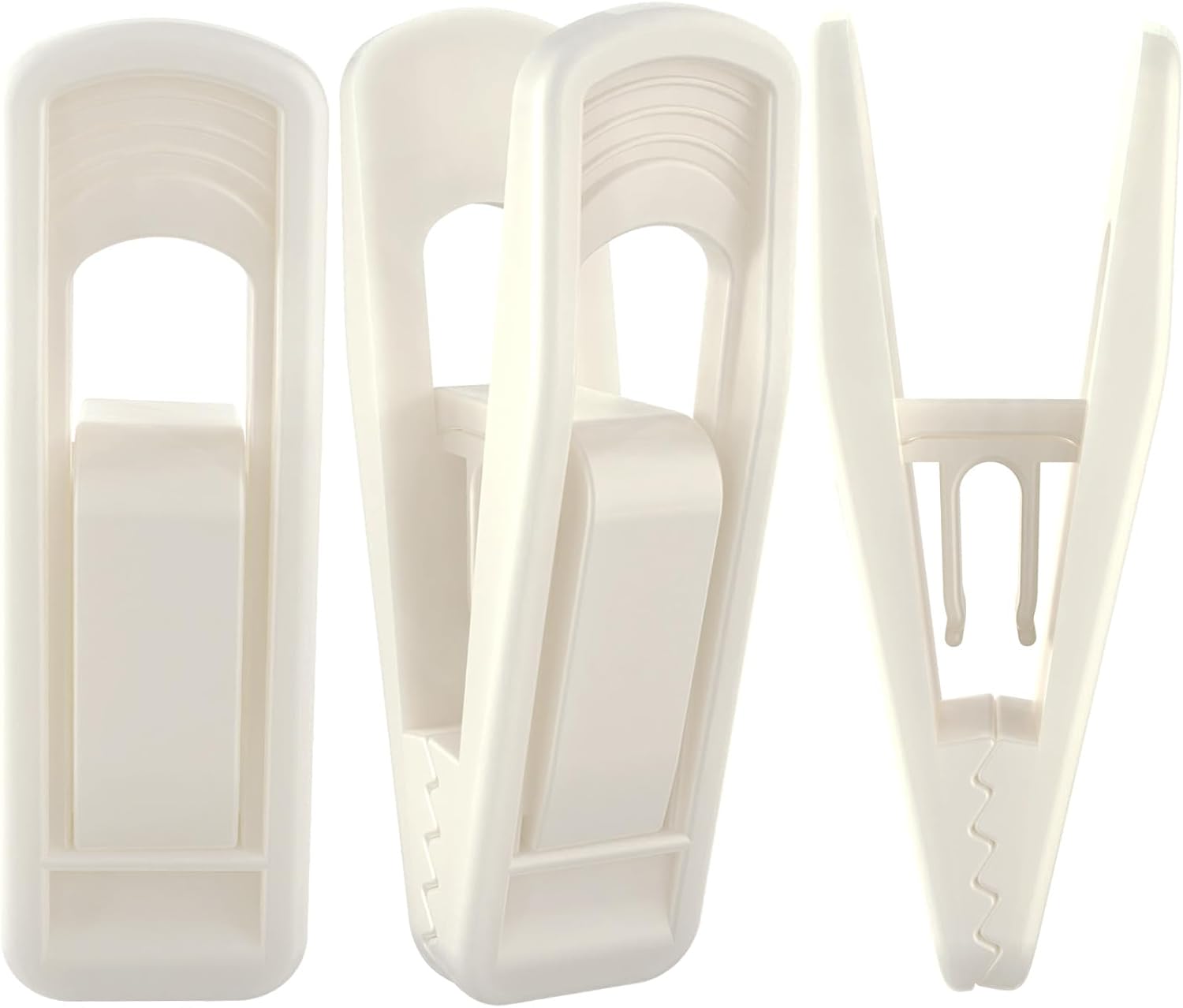 Hanger Clips for Velvet Hangers (Beige, 40 PCS), Non-Slip Plastic Clips Pant Skirt Hanger Clips for Flocking Hangers - Image 1