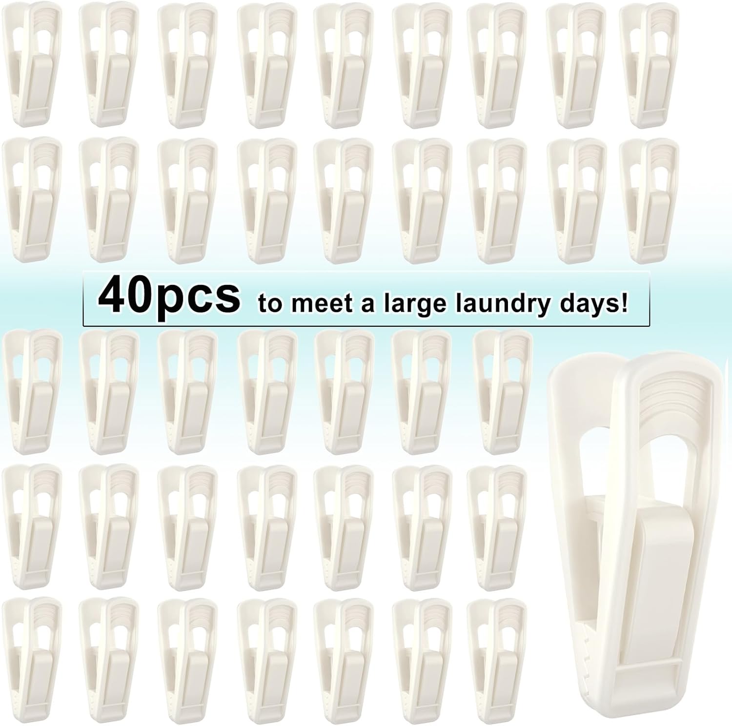 Hanger Clips for Velvet Hangers (Beige, 40 PCS), Non-Slip Plastic Clips Pant Skirt Hanger Clips for Flocking Hangers - Image 6