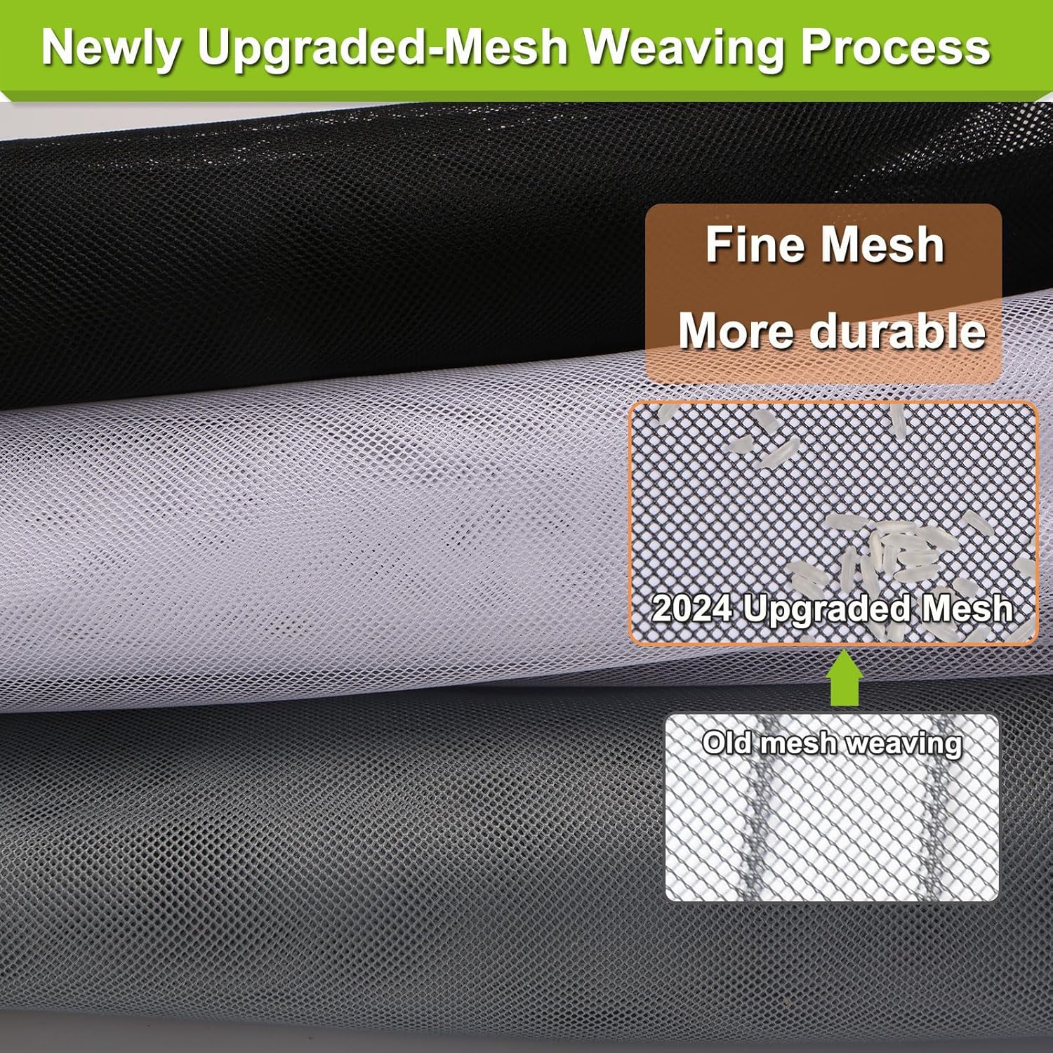Magnetic Screen Door Self Closing, 78 x 84 inch, Grey Upgraded Polyester Thicken Mesh Mosquito Net for Patio Door, with Magnets, Keep Bugs Out, with Hook Tape - Image 5