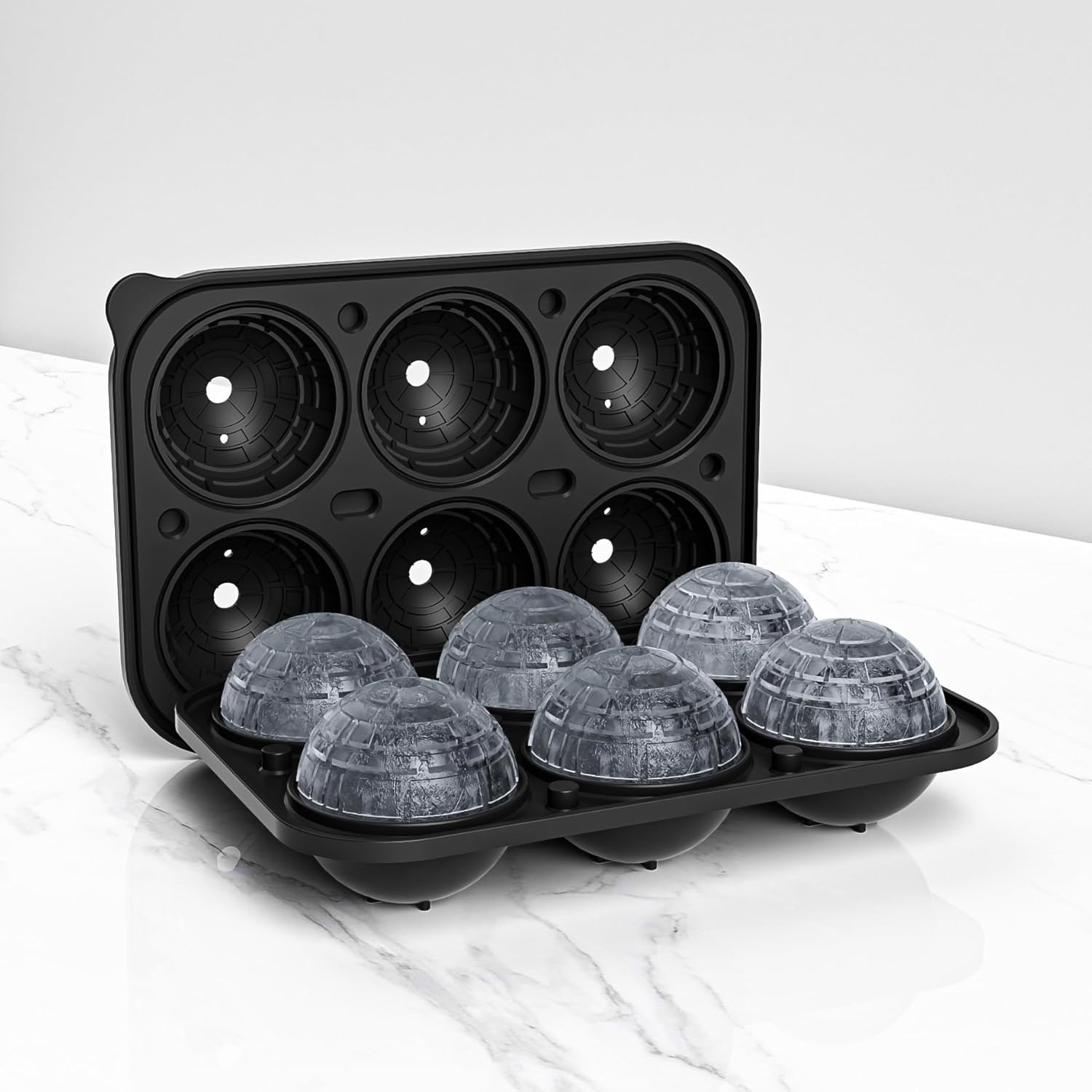 Bangp Large Ice Cube Tray for Whiskey,Sphere Ice Cube Molds, Silicone Ice Ball Maker Mold,Fun Shapes Ice Cube Mold for Cocktails, Bourbon,Brandy - Image 2