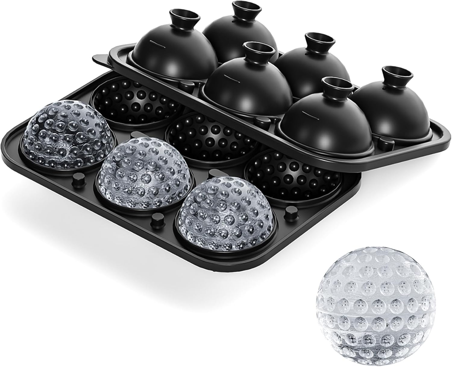 Bangp Golf Ball Ice Cube Molds,Novelty Golf Gifts Ball Ice Maker Mold,2.2
