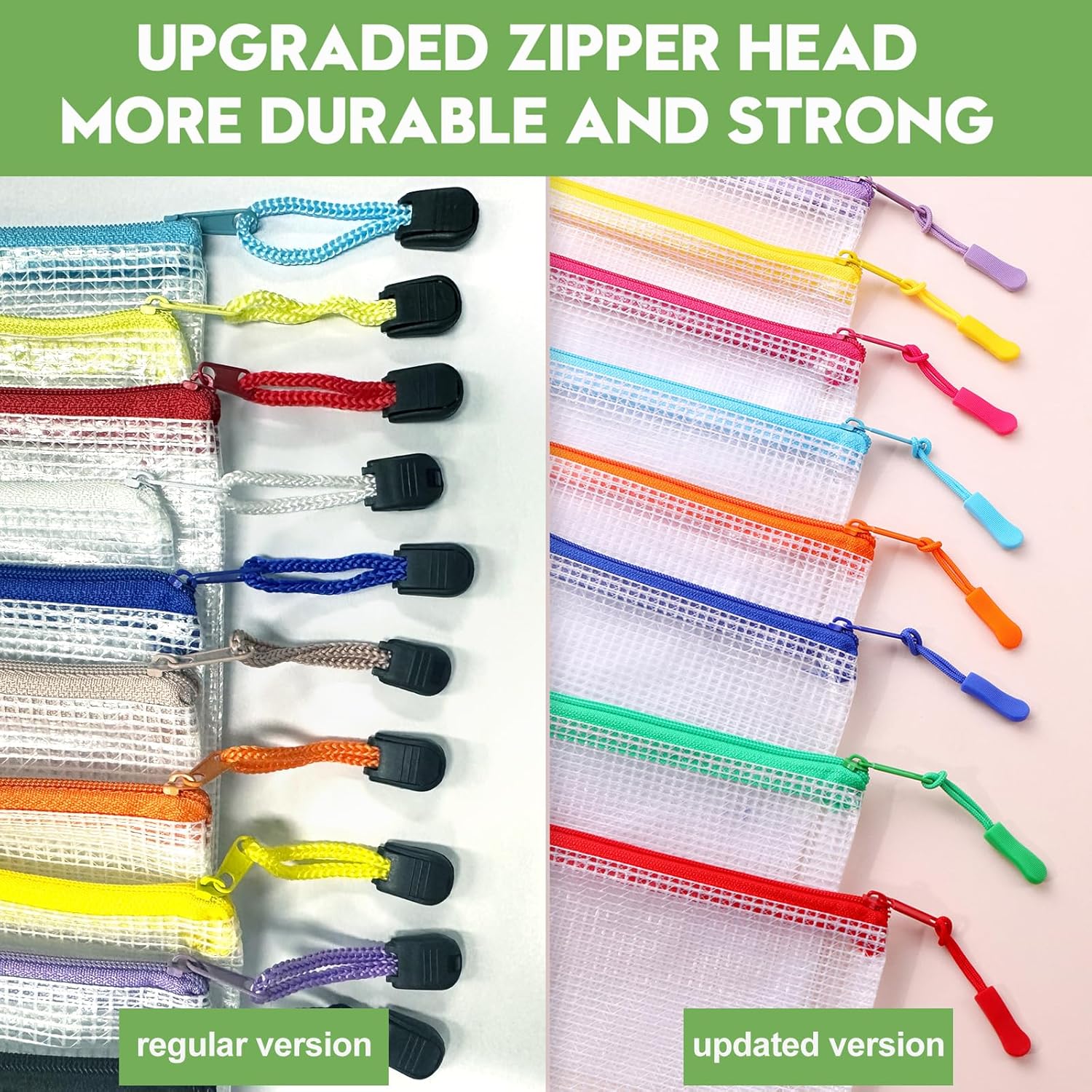 24pcs Mesh Zipper Pouch File Bags Puzzle Storage Bags, A3 17x12 Inches Large Reusable Zipper Pouches for Organizing Classroom Board Game Organization - Image 2