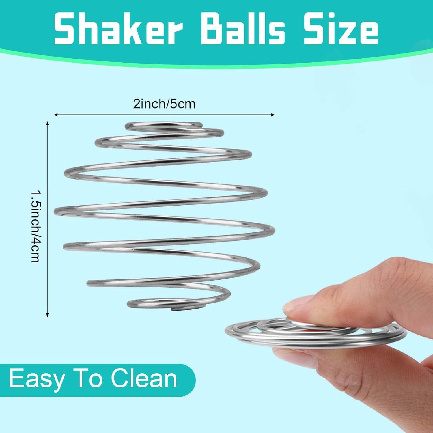 2 Pcs Stainless Steel Ball Shaker Ball Wire Whisk Ball Protein Mixing Ball for Shaker Cup Bottle Mixer (Diameter 1.97inch) - Image 3