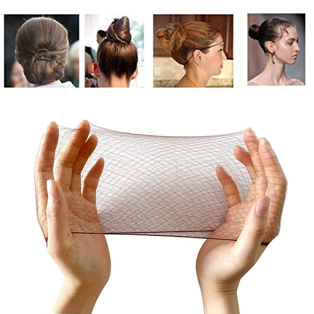 50PCS Hair Nets Invisible Elastic Edge Mesh Bun Hair Nets for Ballet Dance 20