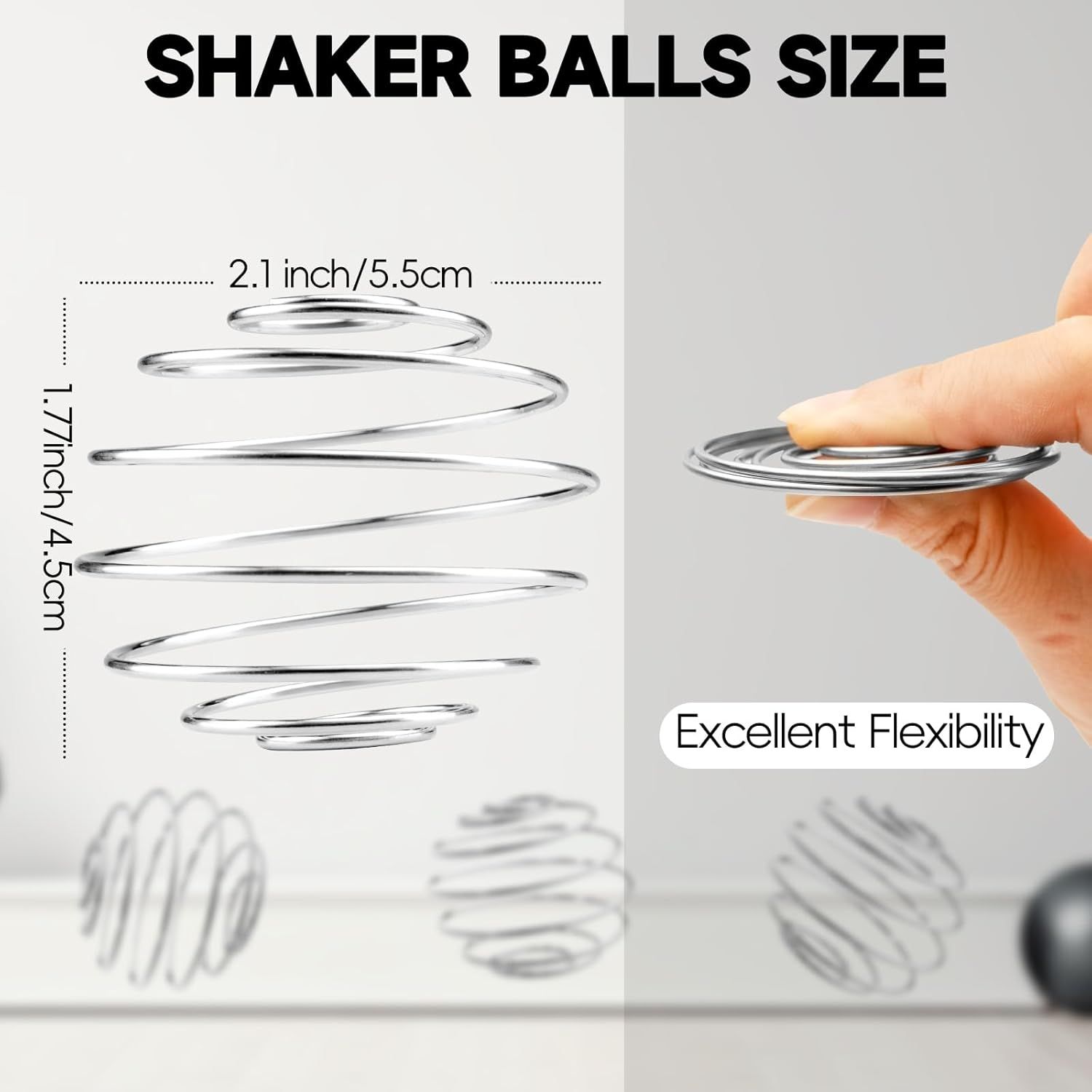 6 Pcs Large Size Shaker Balls Stainless Steel Shaker Ball Whisk for Protein Shakes,Milkshake,Shaker Cup Blender Bottle (Diameter 2.2inch) - Image 2
