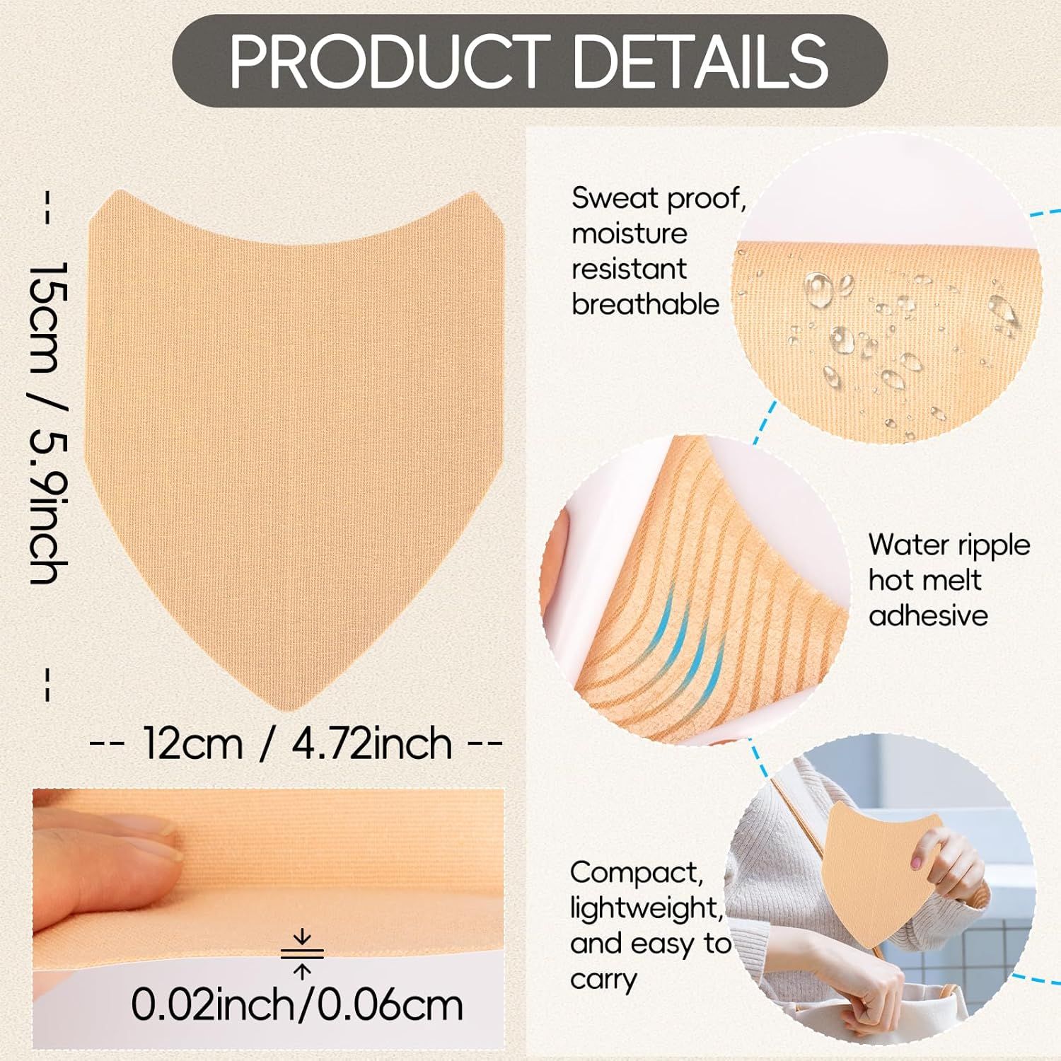 10 Pcs Thigh Friction Pads,Self Adhesive Thigh Supports Anti Chafing Tape for Women Thigh - Image 2
