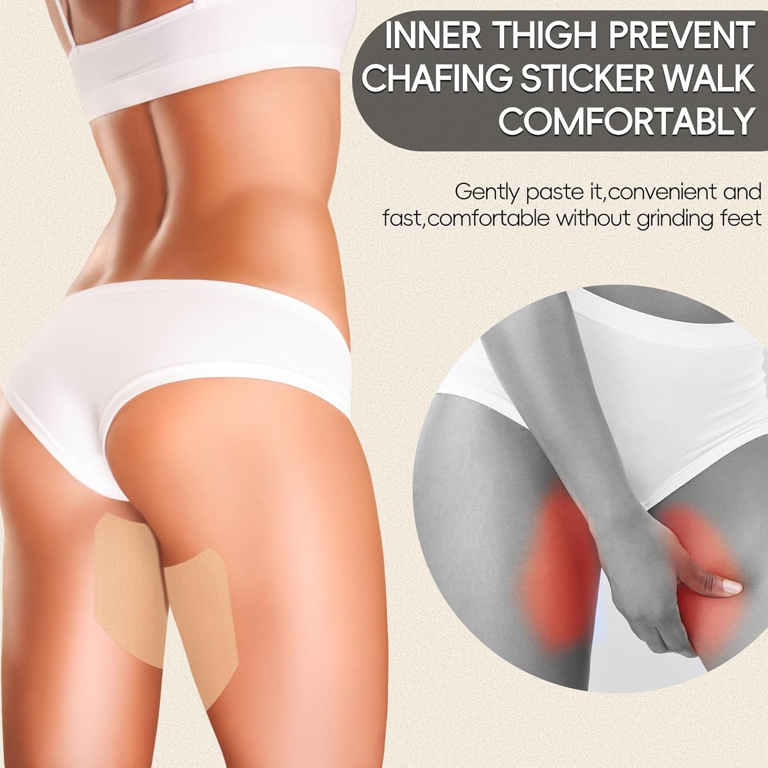 10 Pcs Thigh Friction Pads,Self Adhesive Thigh Supports Anti Chafing Tape for Women Thigh - Image 3