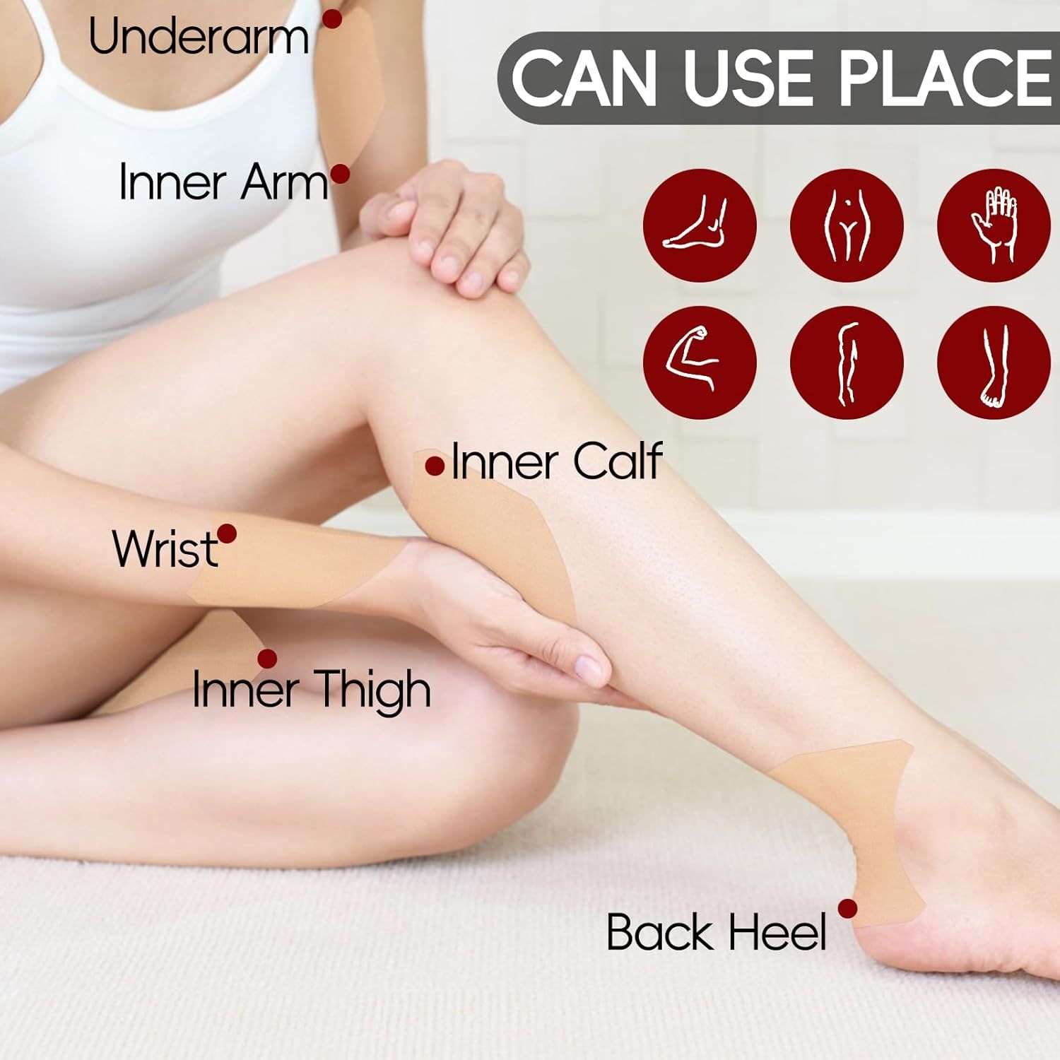 10 Pcs Thigh Friction Pads,Self Adhesive Thigh Supports Anti Chafing Tape for Women Thigh - Image 5