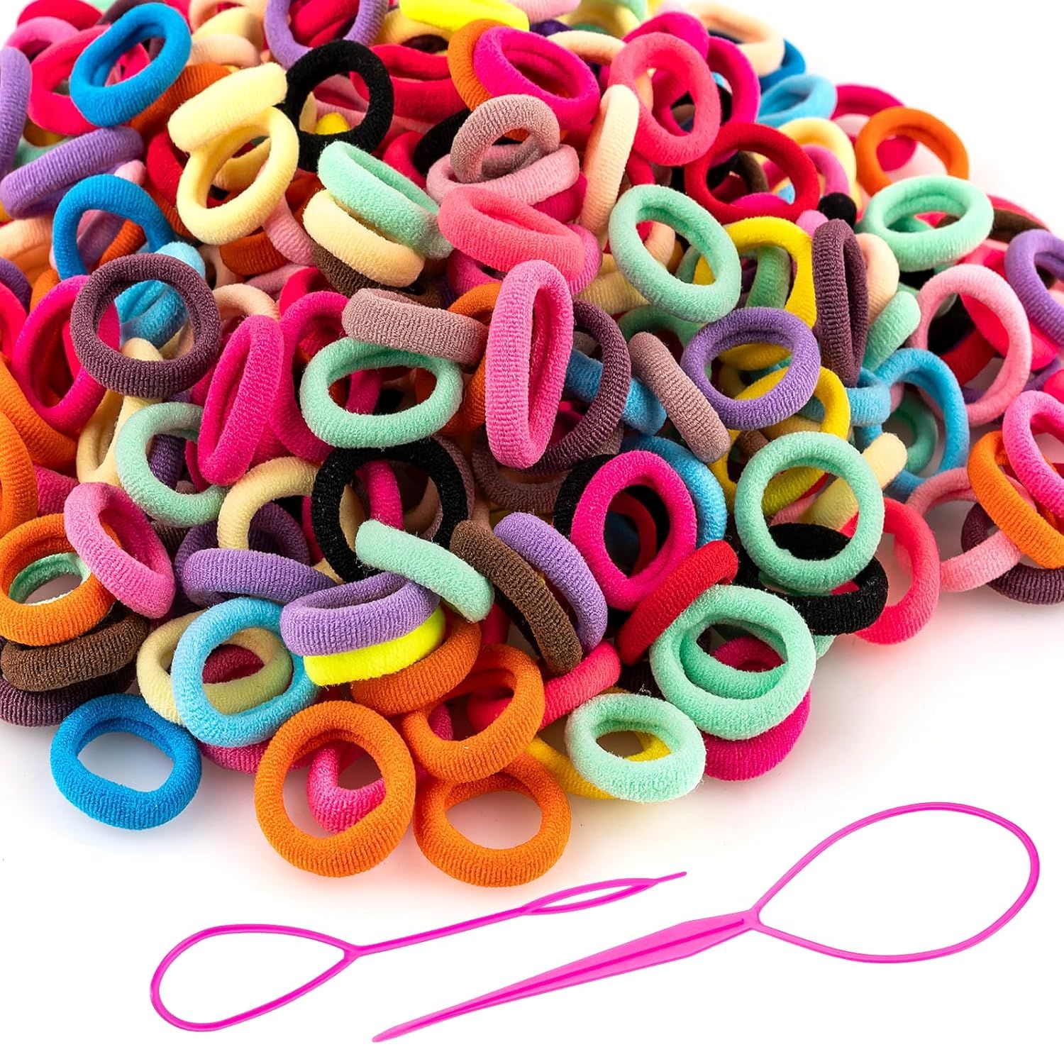 360 Pcs Baby Hair Ties, Small No Damage Elastic Hair Bands for Toddlers, Little Girls and Kids, Soft Ponytail Holders, Baby Hair Accessories(20 Colors) - Image 1