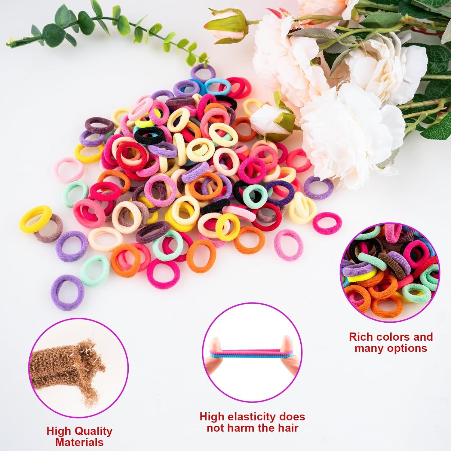 360 Pcs Baby Hair Ties, Small No Damage Elastic Hair Bands for Toddlers, Little Girls and Kids, Soft Ponytail Holders, Baby Hair Accessories(20 Colors) - Image 4
