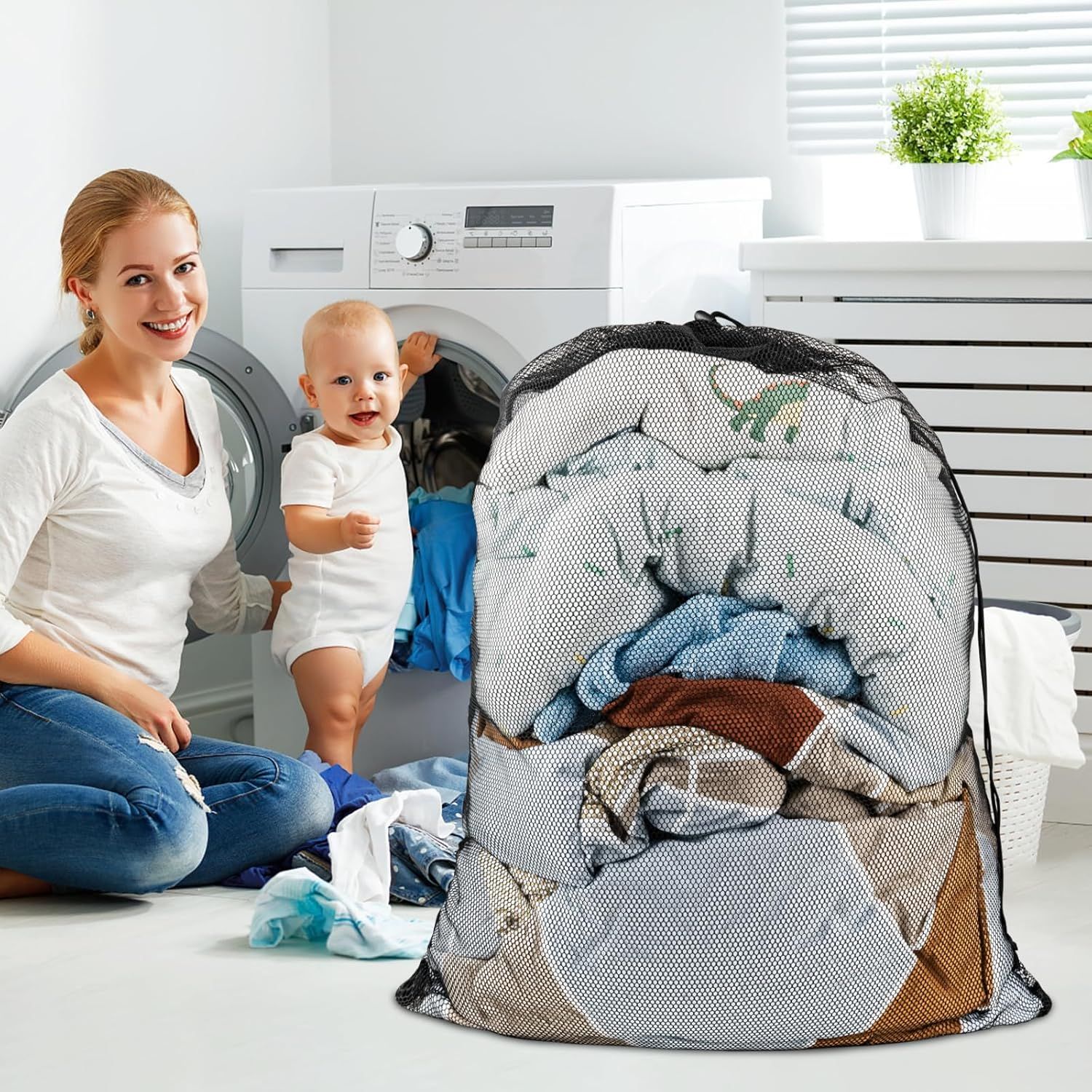 2 Pack Large Mesh Laundry Bags, 24