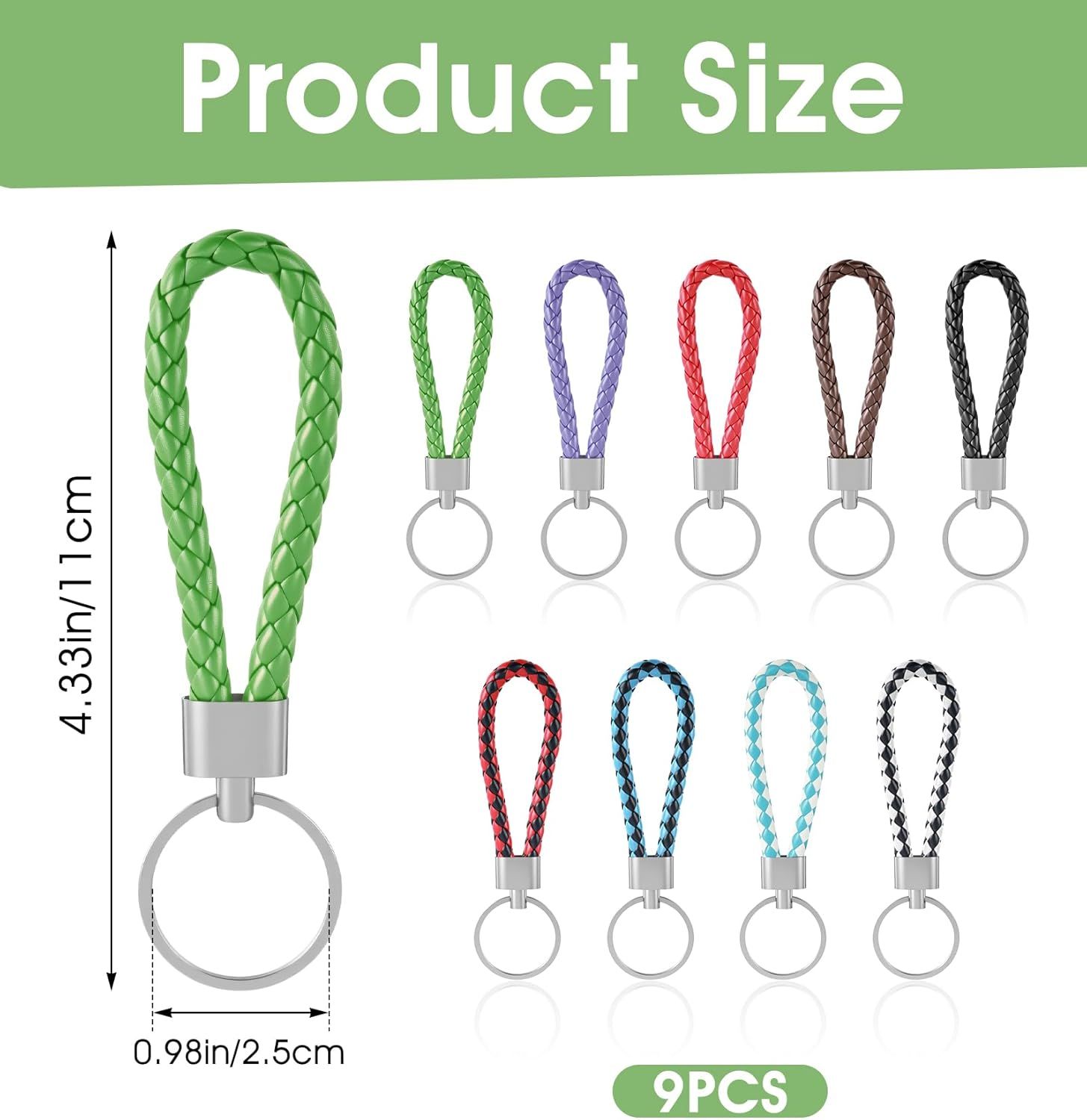 9 Pcs Braided Keychain, Small Key Chain Handwoven for Car Keys, Elegant Accessories for Men and Women, Perfect Birthday and Christmas Gifts - Image 2