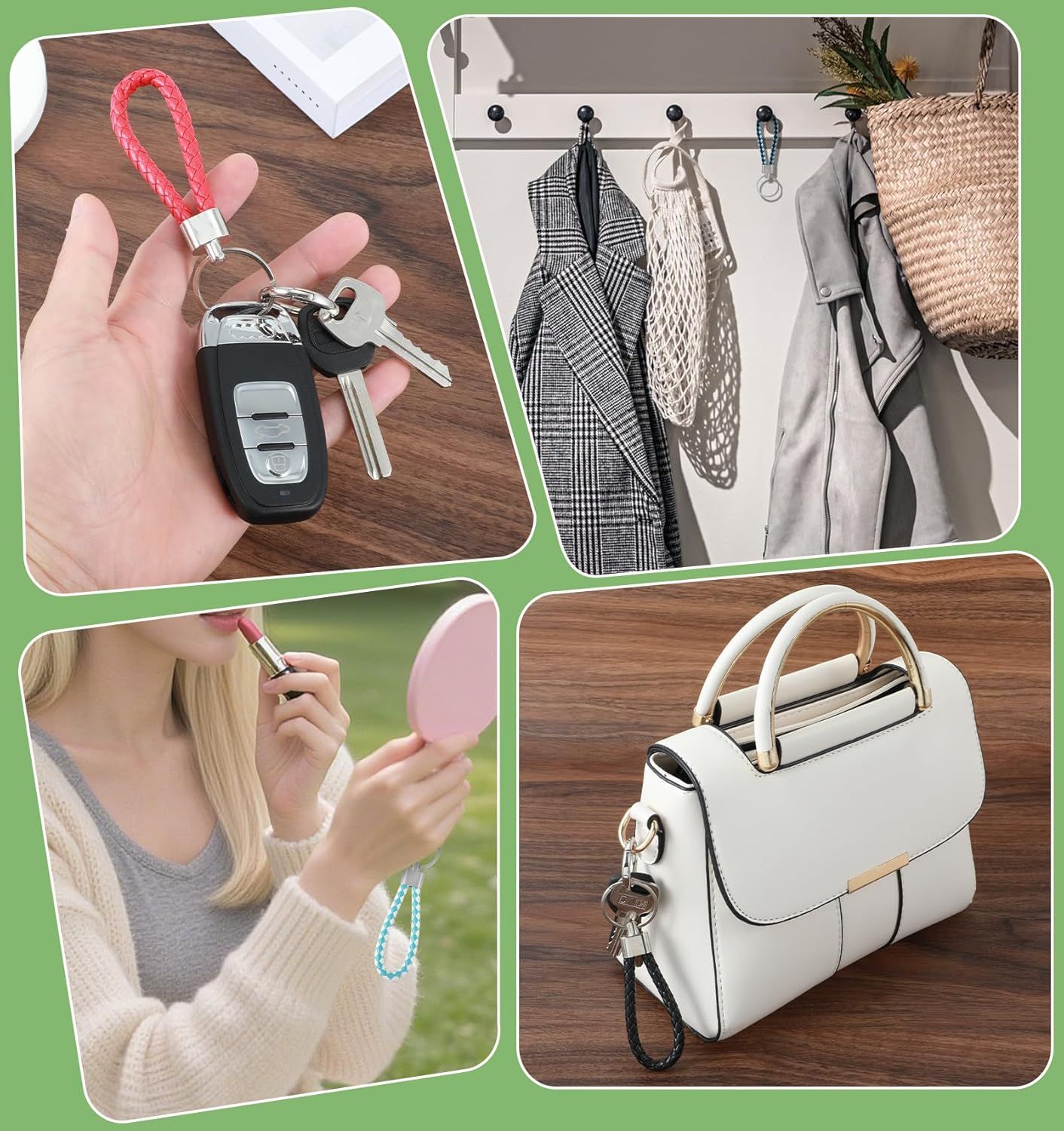 9 Pcs Braided Keychain, Small Key Chain Handwoven for Car Keys, Elegant Accessories for Men and Women, Perfect Birthday and Christmas Gifts - Image 3