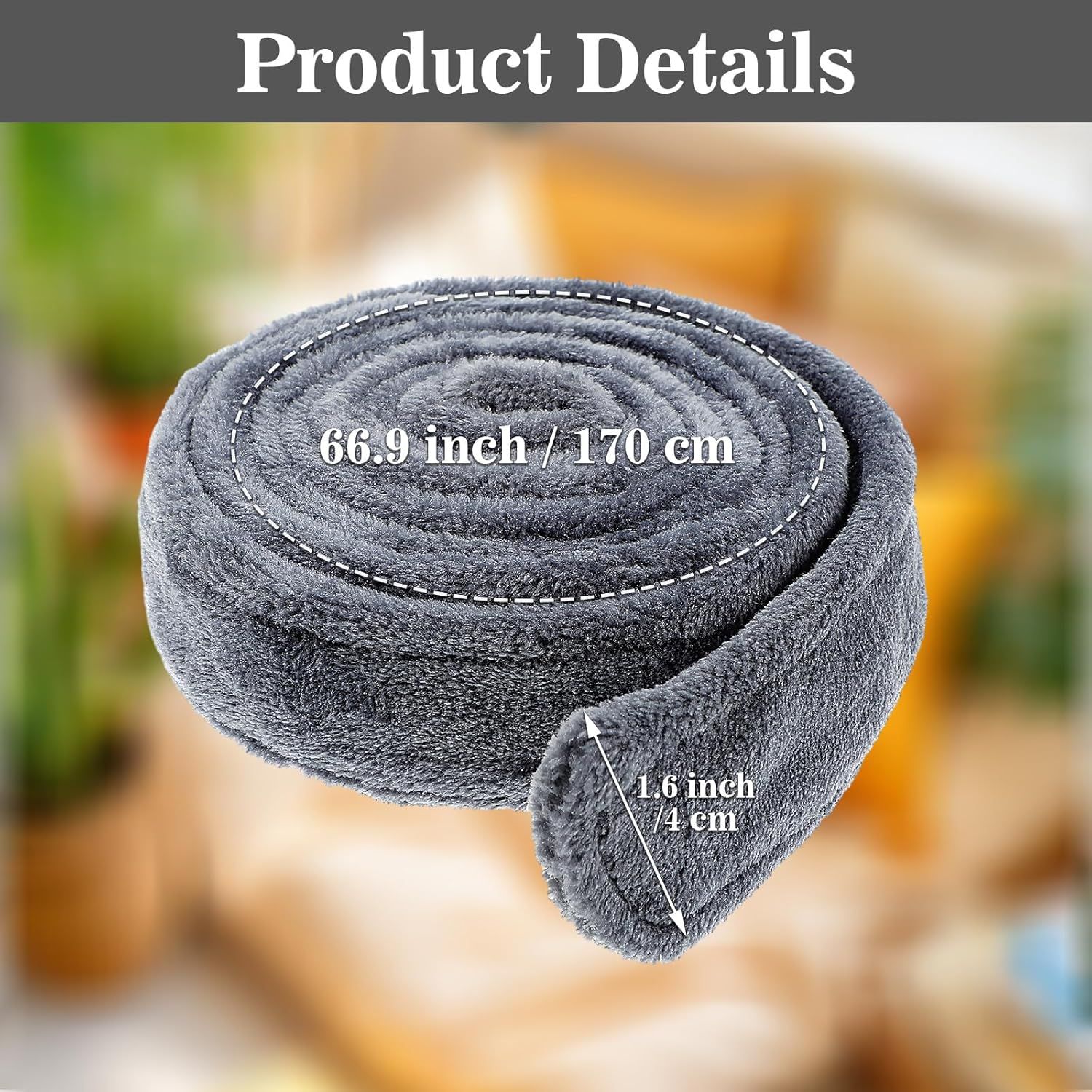 67 Inch Robe Tie Replacement, Reusable & Easy to Clean Robe Belt Replacement for Travel Hotel Home Women Men (Dark Gray) - Image 2