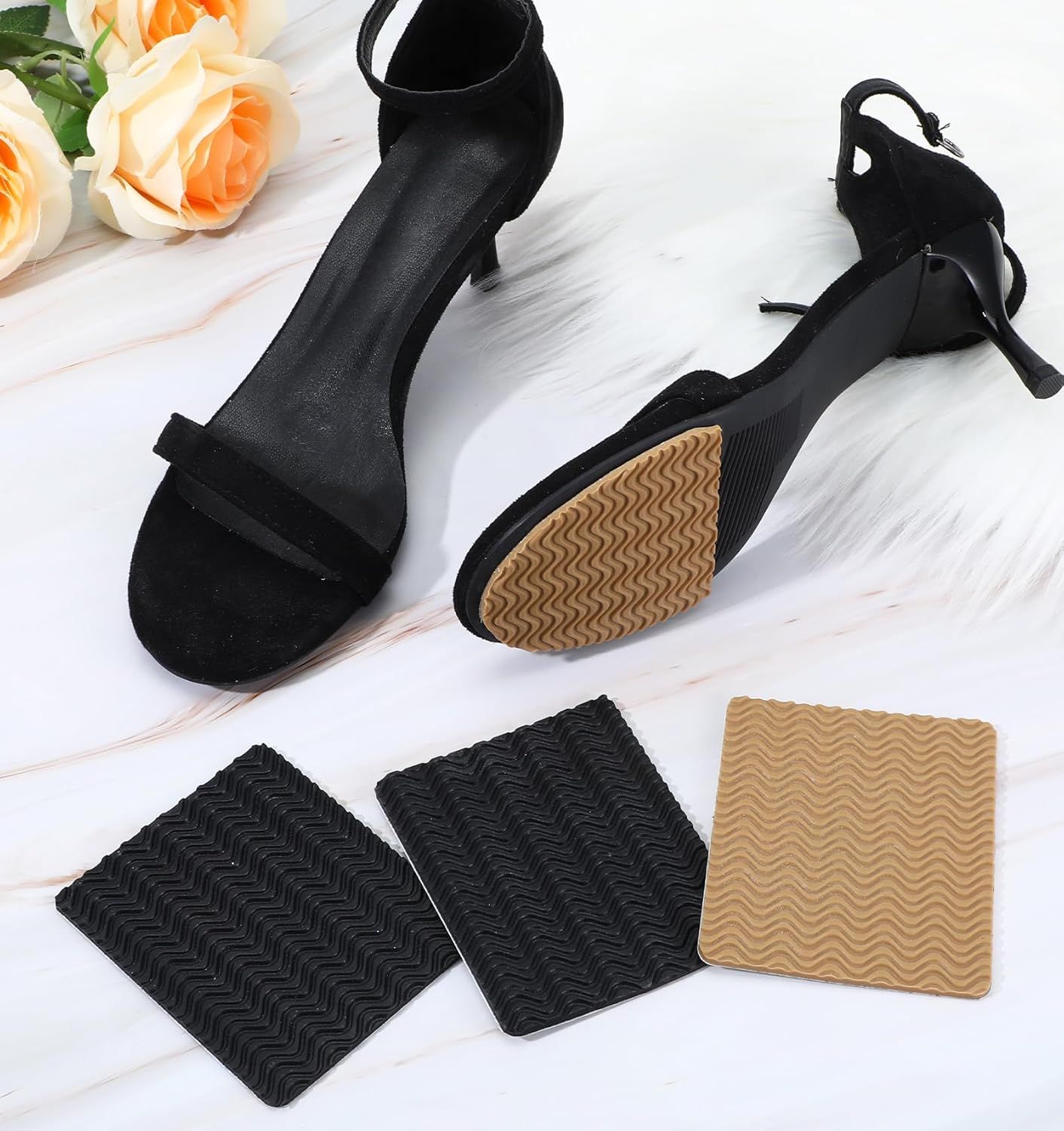 Boot Heel Replacement - Shoe Heel Pads 4-Pack, Anti Slip Shoe Heels Repair Kit with Adhesive Cushion Stickers for Leather Shoes Women Men (2 Colors) - Image 7