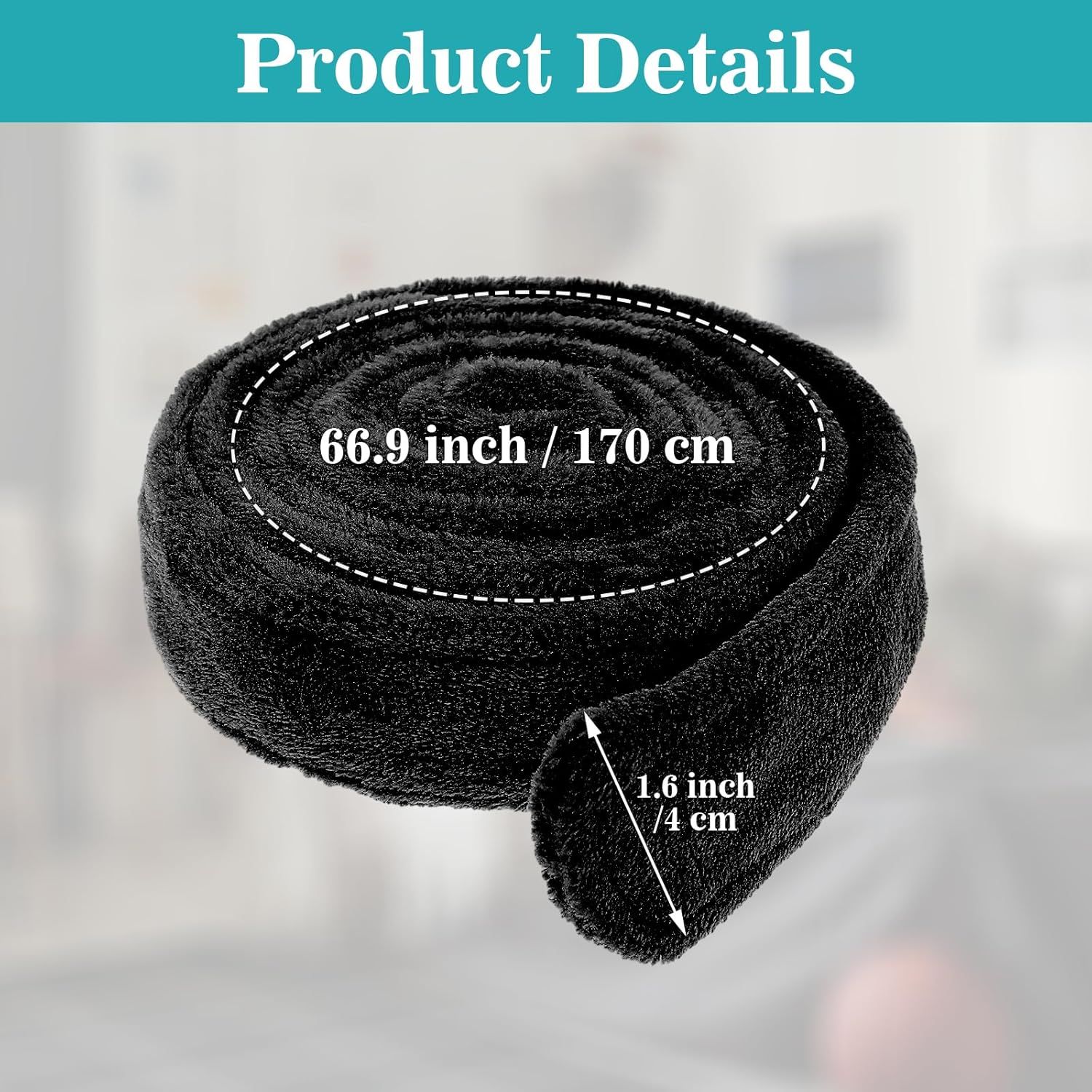 Robe Belt, Reusable Robe Tie, Soft Adjustable Design & Machine Washable for Bathrobe, Hotel & Home Use, (Black, 66.9