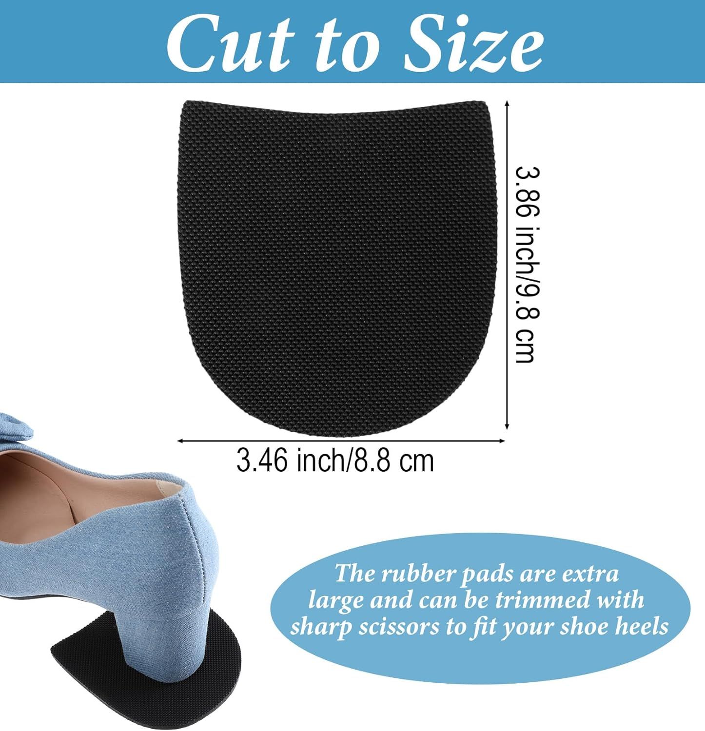 4PCS Shoe Repair Kit Heel, 3.8 * 3.4 Inch Shoe Heel Repair for Boots Suitable for Men Women Boot Shoes (Black) - Image 2