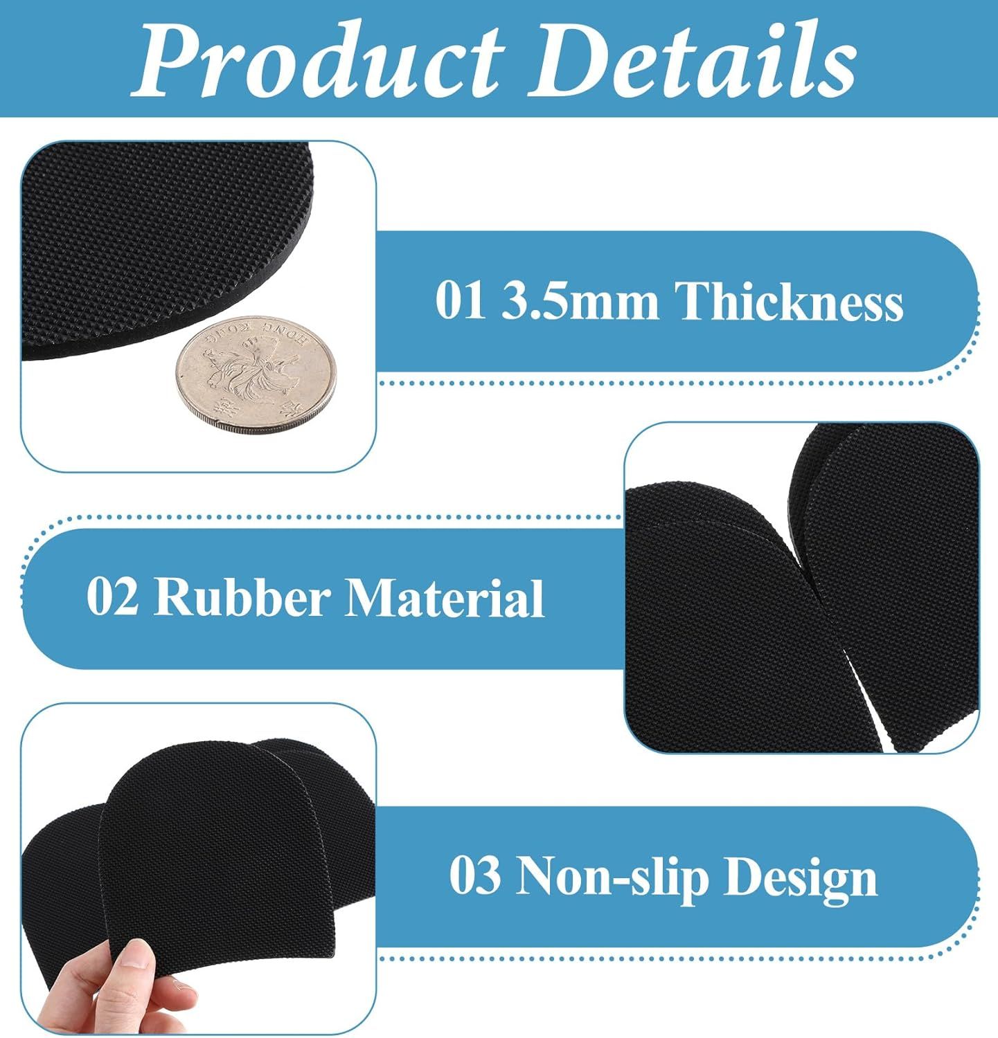 4PCS Shoe Repair Kit Heel, 3.8 * 3.4 Inch Shoe Heel Repair for Boots Suitable for Men Women Boot Shoes (Black) - Image 4