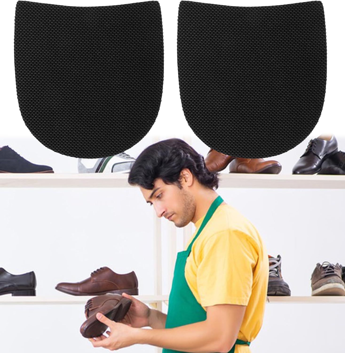 4PCS Shoe Repair Kit Heel, 3.8 * 3.4 Inch Shoe Heel Repair for Boots Suitable for Men Women Boot Shoes (Black) - Image 5