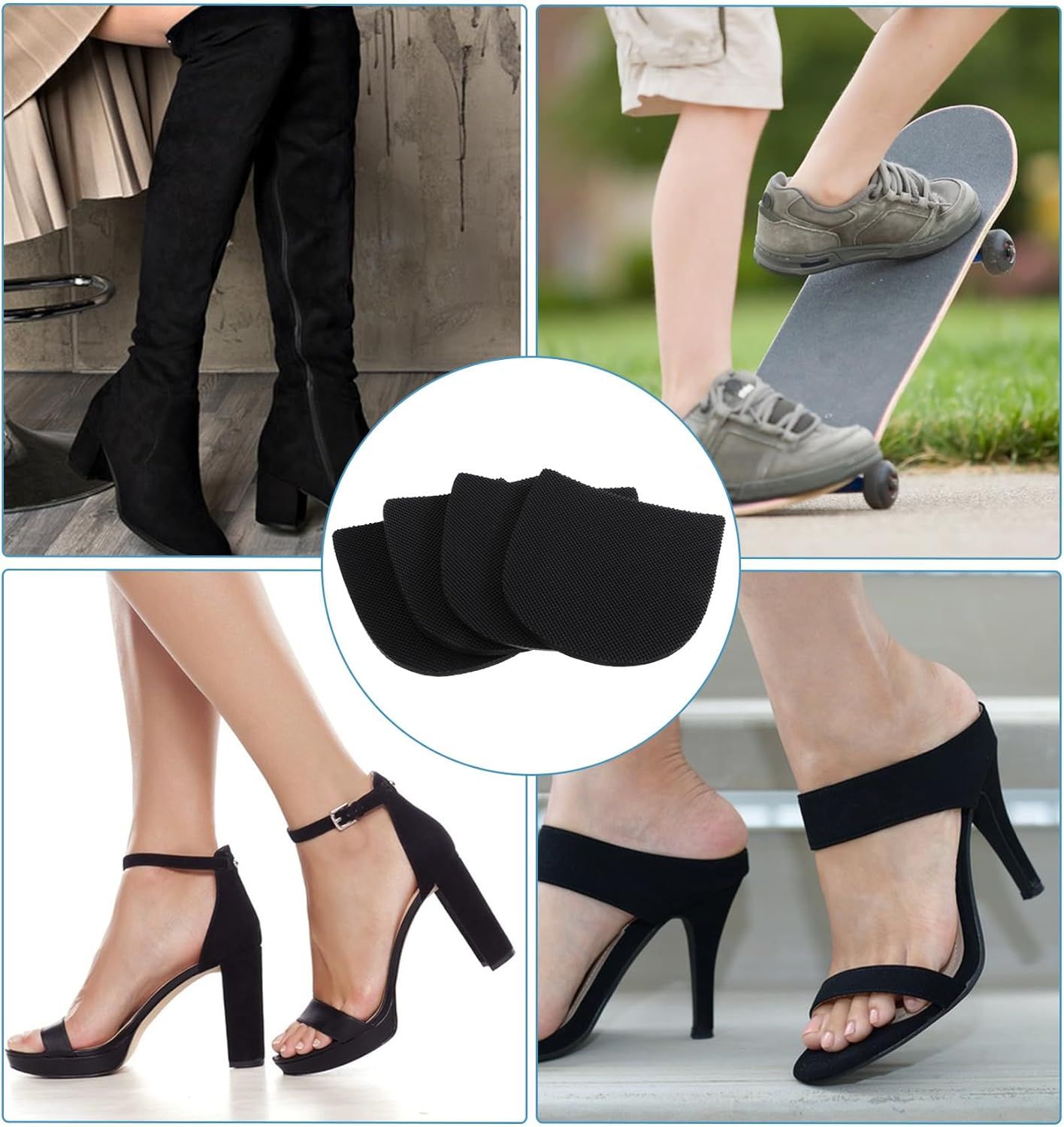 4PCS Shoe Repair Kit Heel, 3.8 * 3.4 Inch Shoe Heel Repair for Boots Suitable for Men Women Boot Shoes (Black) - Image 7