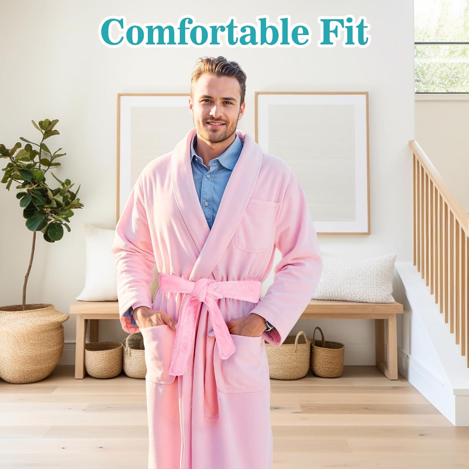 Reusable Robe Belt, 66.9 in Robe Tie for Unisex, Travel Home Hotel Spa, Sleep, (Pink, Adjustable) - Image 7