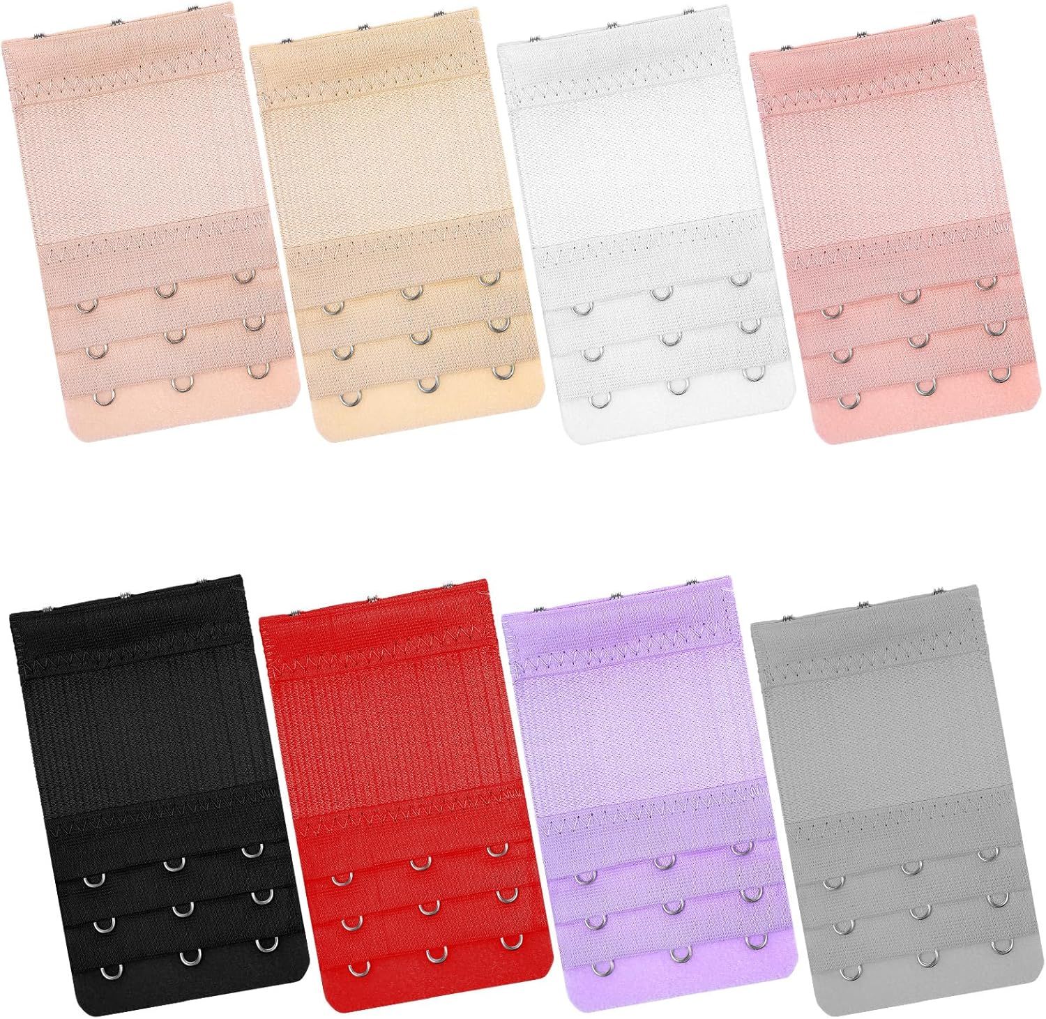 8Pcs Bra Extenders 3 Hooks, 4 * 0.8 Inch 3 Hook Bra Extender Adjustable Comfort Fit for Maternity and Sports Use (Multicolor) - Image 1