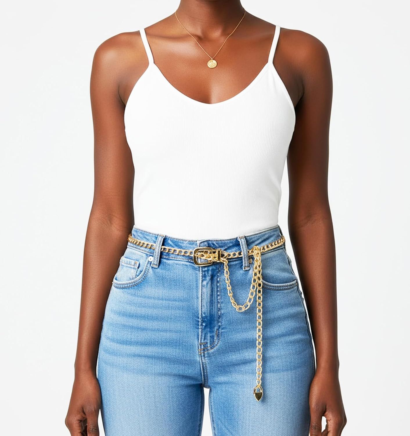 Gold Belt Chain, Adjustable Gold Chain Belts For Women, Stylish Accessory for Jeans Dresses Body Waist Decoration (41.7 Inch/106 cm Long) - Image 7