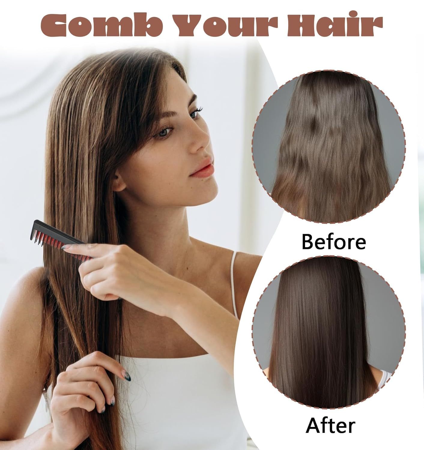 Teasing Combs for Women, 3 Pcs Hair Teasing Comb, Teaser Comb for Women Fine Hair, Slick Back, Volume, Backcombing - Image 5