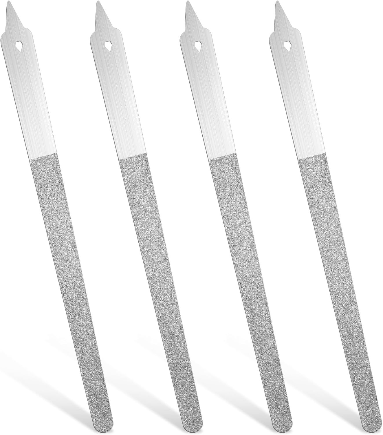 4PCS Diamond Dust Nail File, 6 inch Stainless Steel Diamond Nail File for Salon Home - Image 1