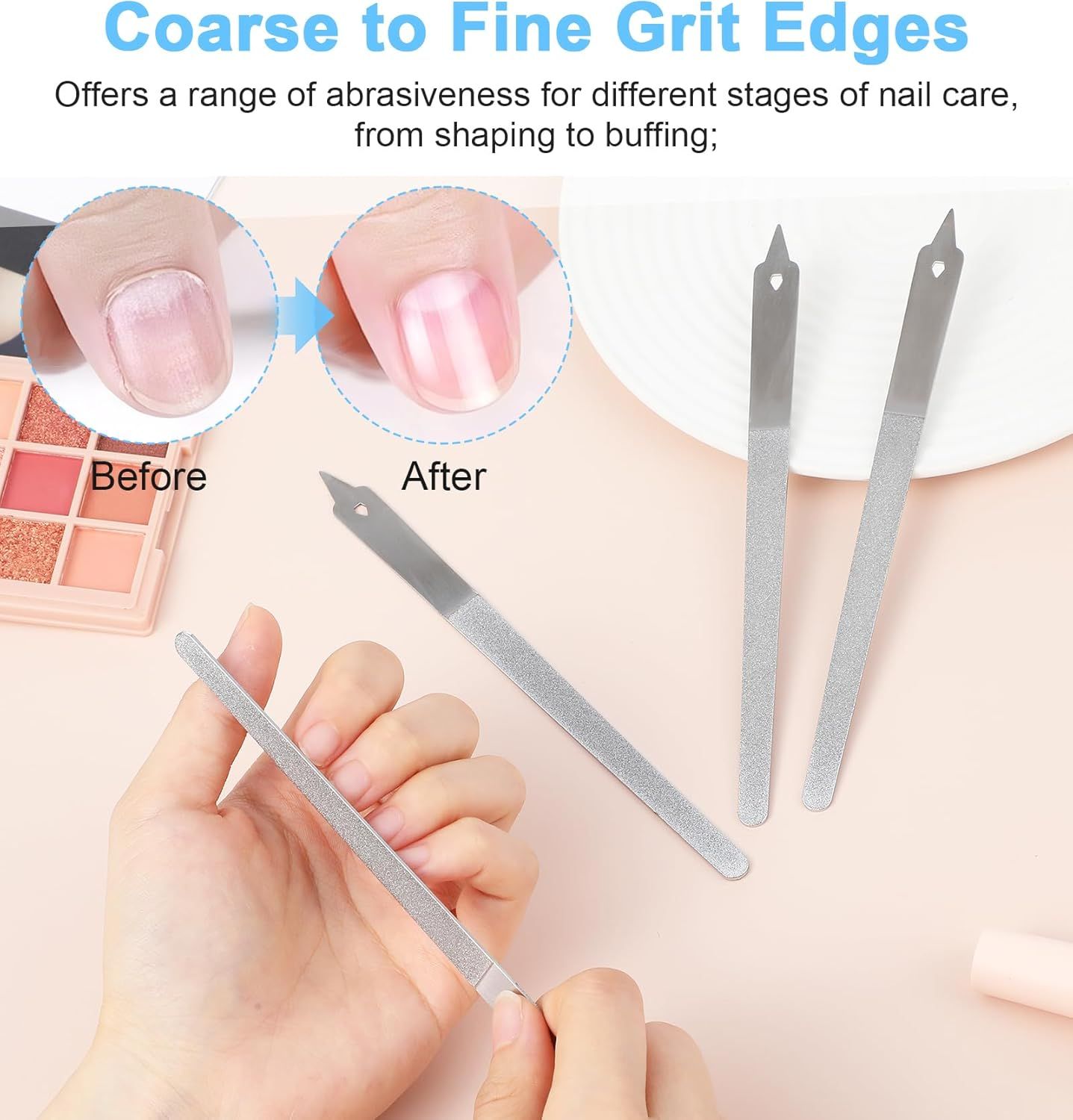 4PCS Diamond Dust Nail File, 6 inch Stainless Steel Diamond Nail File for Salon Home - Image 5
