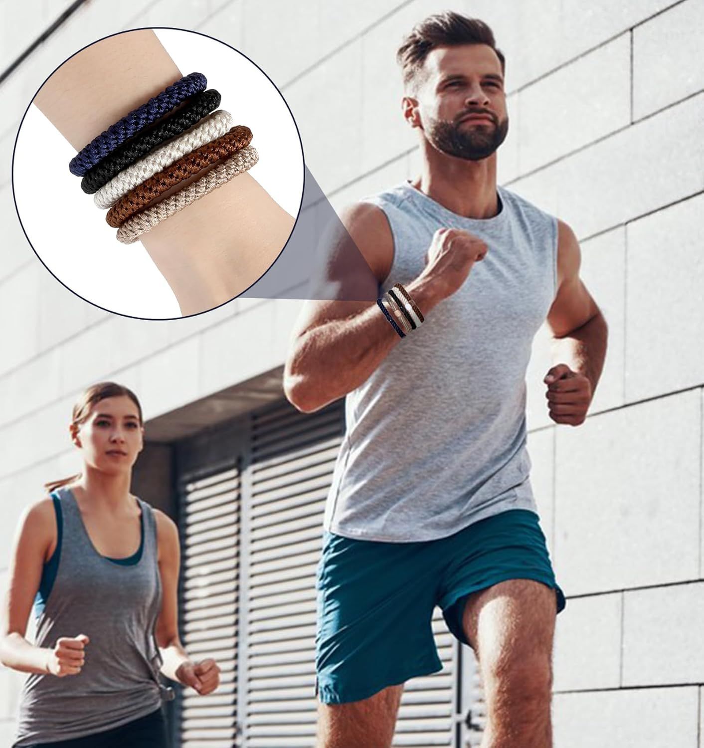 Mens Hair Ties, 10 Pack Hair Ties for Men Guys with Smooth Beads (Multicolor) - Image 8