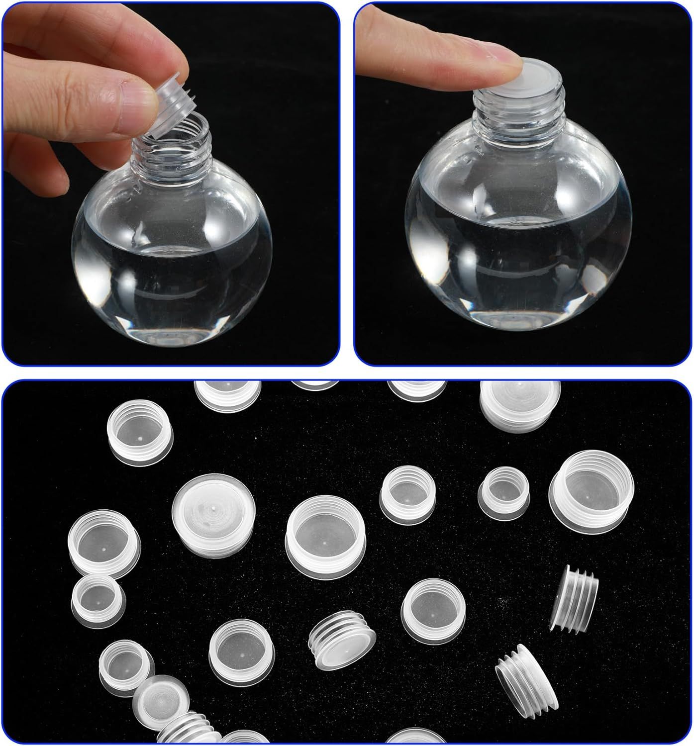 60Pcs Salt and Pepper Stoppers Plugs, 6 Sizes (13/15/17/18/19/23 mm) Plastic Bottle Plugs, Leak-Proof Clear Caps for Spice Containers & Shaker Bottles, Reusable - Image 7