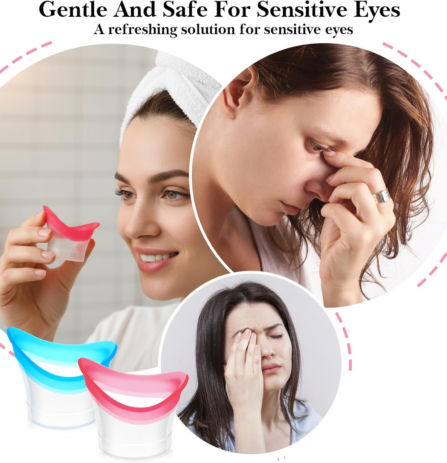 4 Pcs Eye Wash Cup, Eye Cups for Eyes Wash Silicone Eyes Cleansing Cups for Quick & Effective Rinse, Portable Tool for Dust, Makeup, Irritants - Image 4