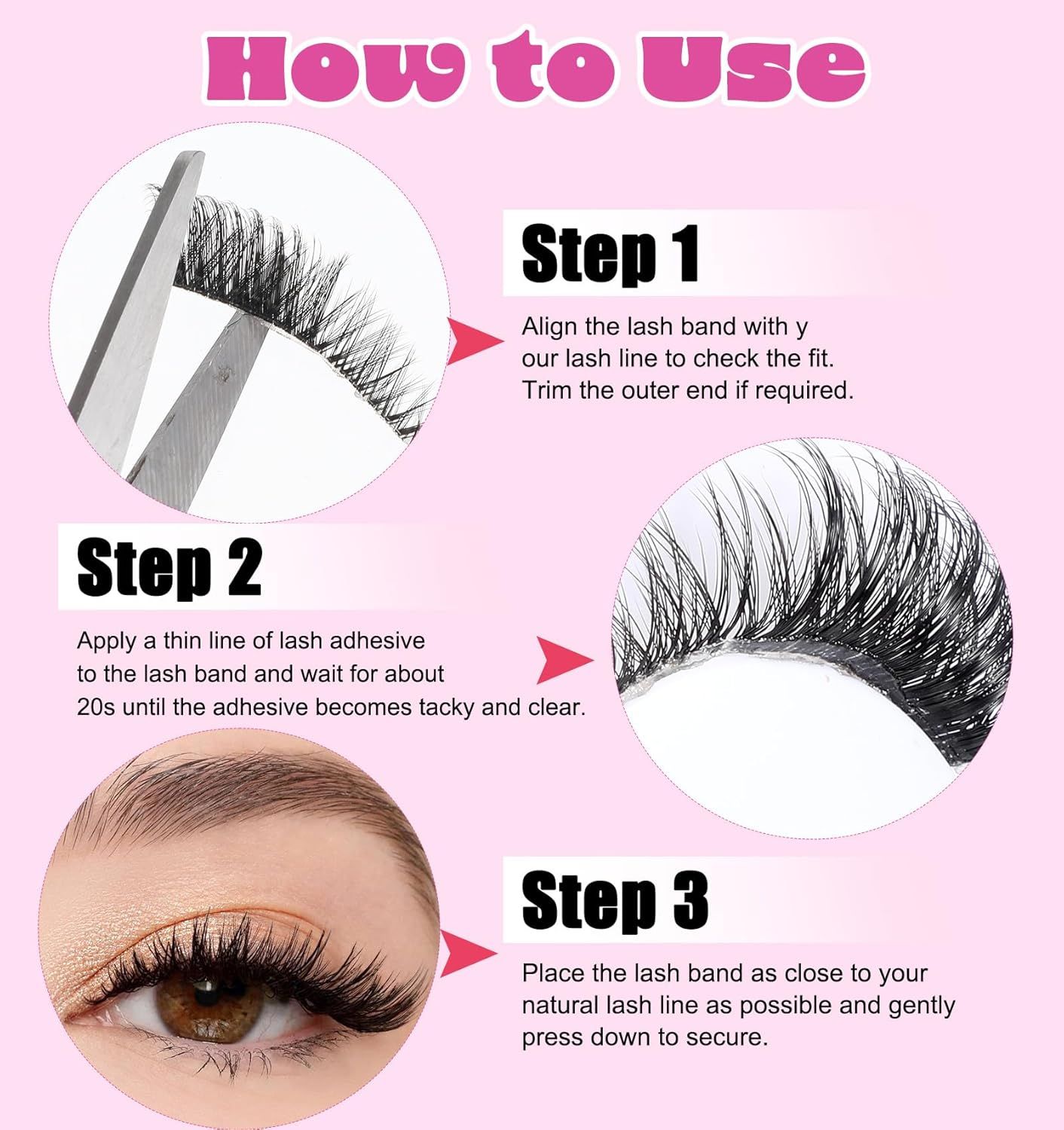 5 Pair Fox Eye Lashes, Fox-Eye Faux Mink Set Reusable Cat Eye Lashes, Wispy Lightweight Strips for Daily & Party Makeup Looks - Image 5