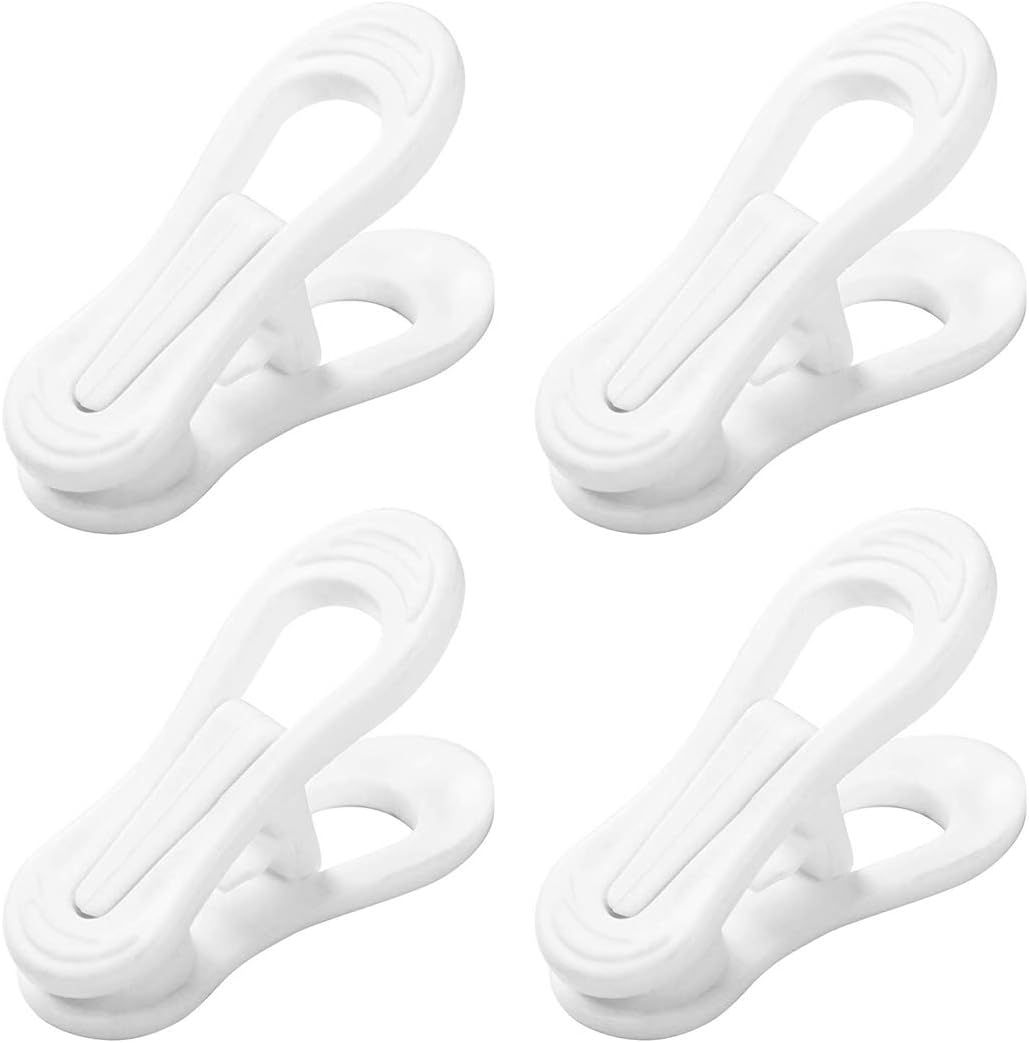 20 Pcs Multi-Purpose Clips for Hangers, White Clothes Hanger Clips, Standard Plastic Hanger - Image 1