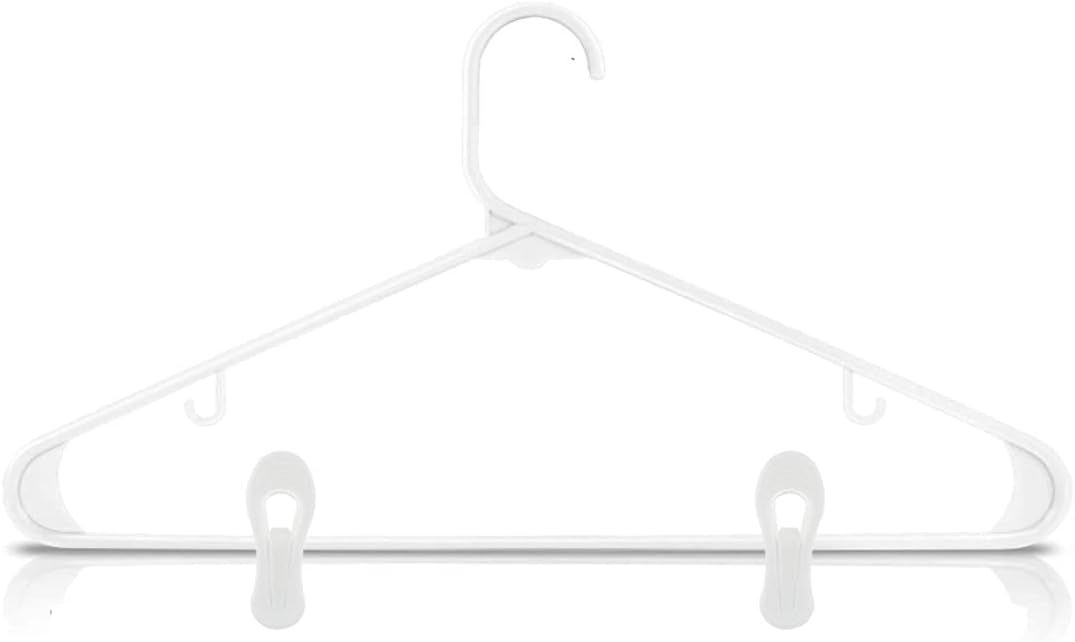 20 Pcs Multi-Purpose Clips for Hangers, White Clothes Hanger Clips, Standard Plastic Hanger - Image 3
