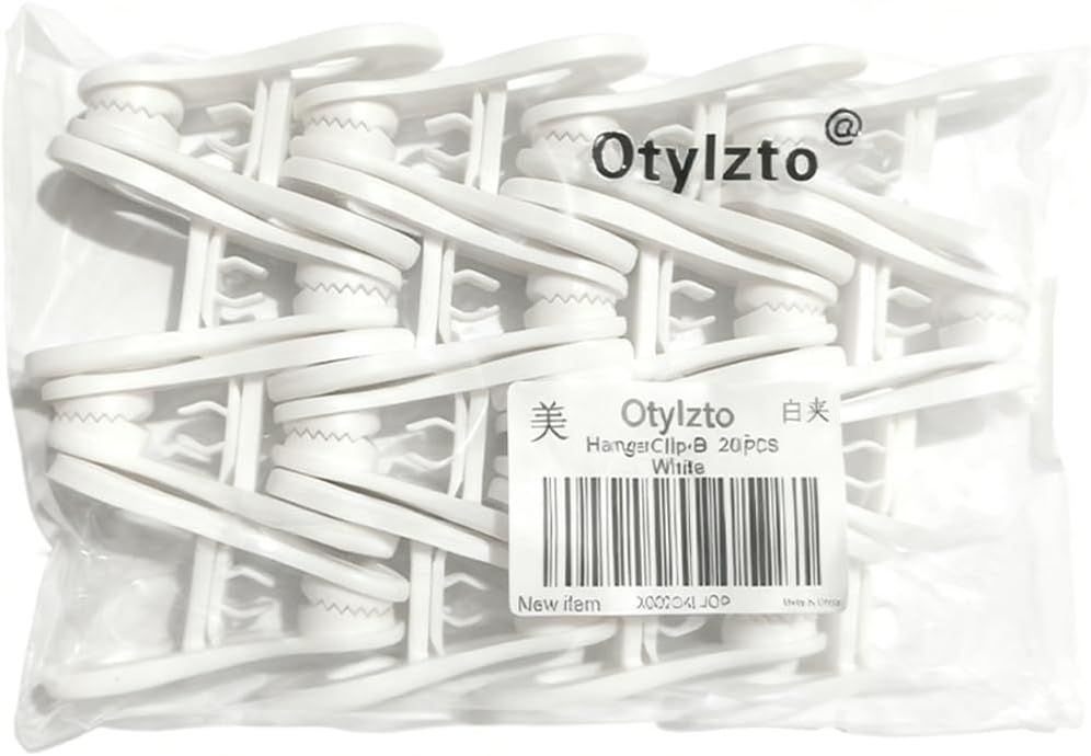 20 Pcs Multi-Purpose Clips for Hangers, White Clothes Hanger Clips, Standard Plastic Hanger - Image 4