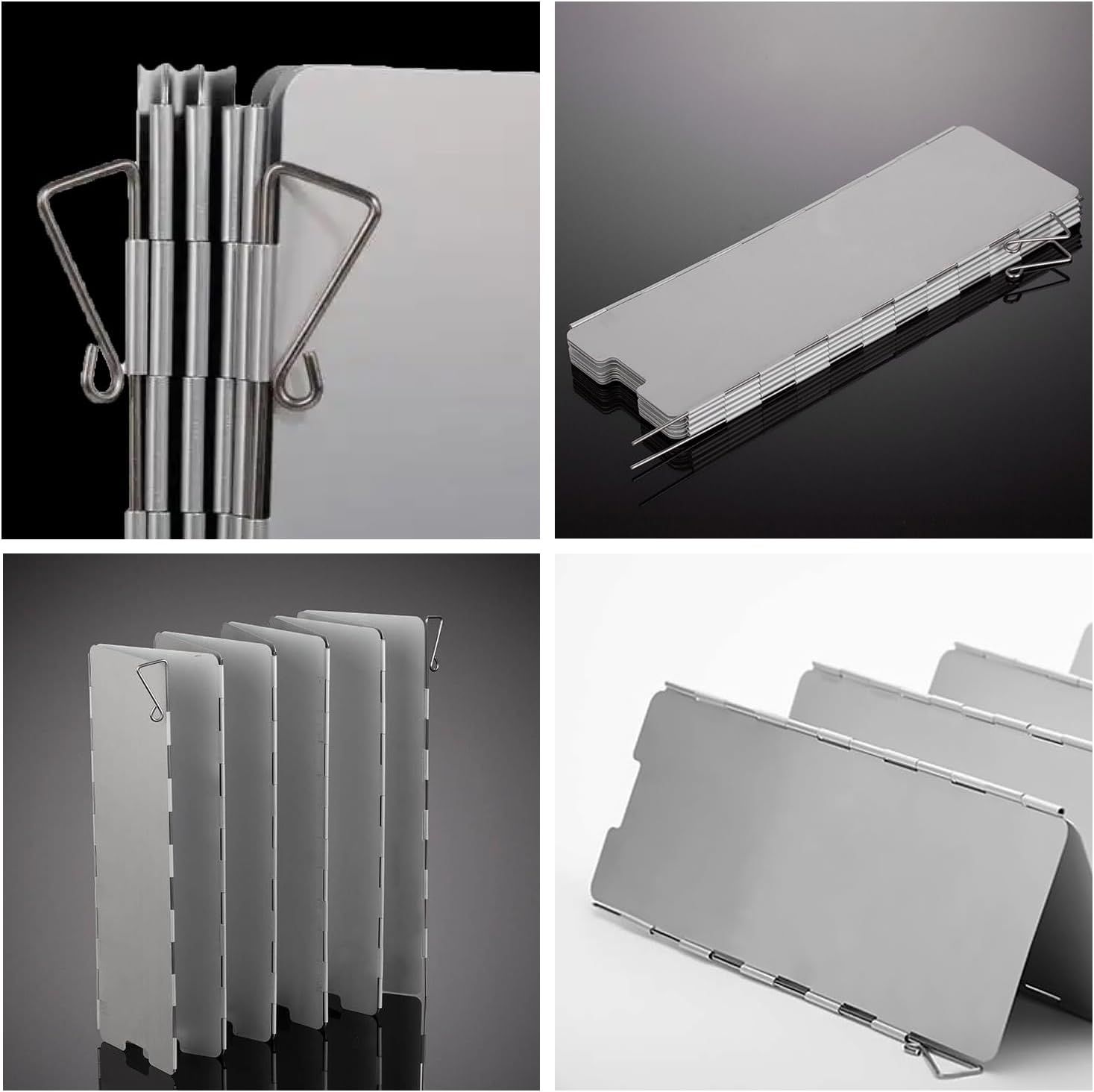 Outdoor Stove Windscreen Ultra light Aluminum foldable Camping Stove Windshield with Carrying bag for Butane Stoves Picnic (8 Plates) - Image 4
