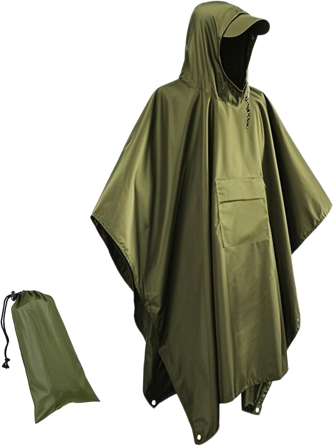 Waterproof Lightweigh Hooded Rain Poncho Raincoat Jacket for Men Women Rain Coat with Pocket Adult Outdoor Hiking - Image 1