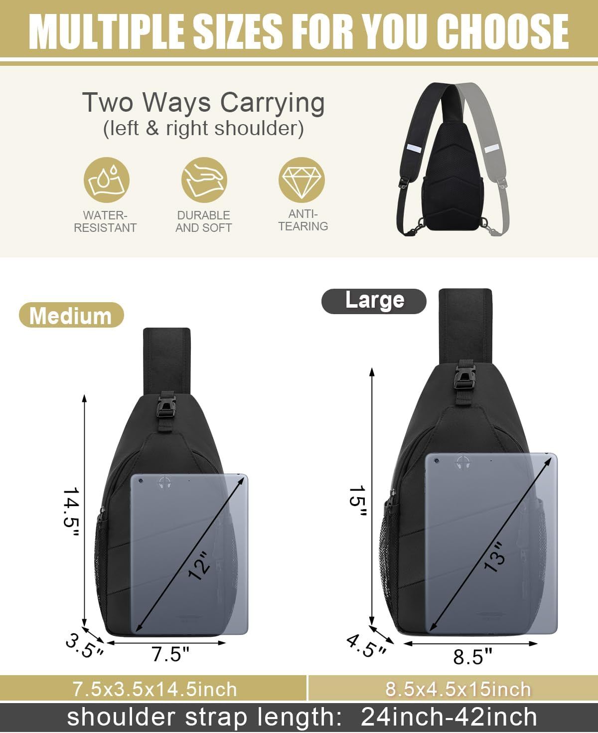 Crossbody Bags for Women Men Trendy Sling Bag Backpack Casual Chest Bag with Convertible Shoulder Strap - Image 2
