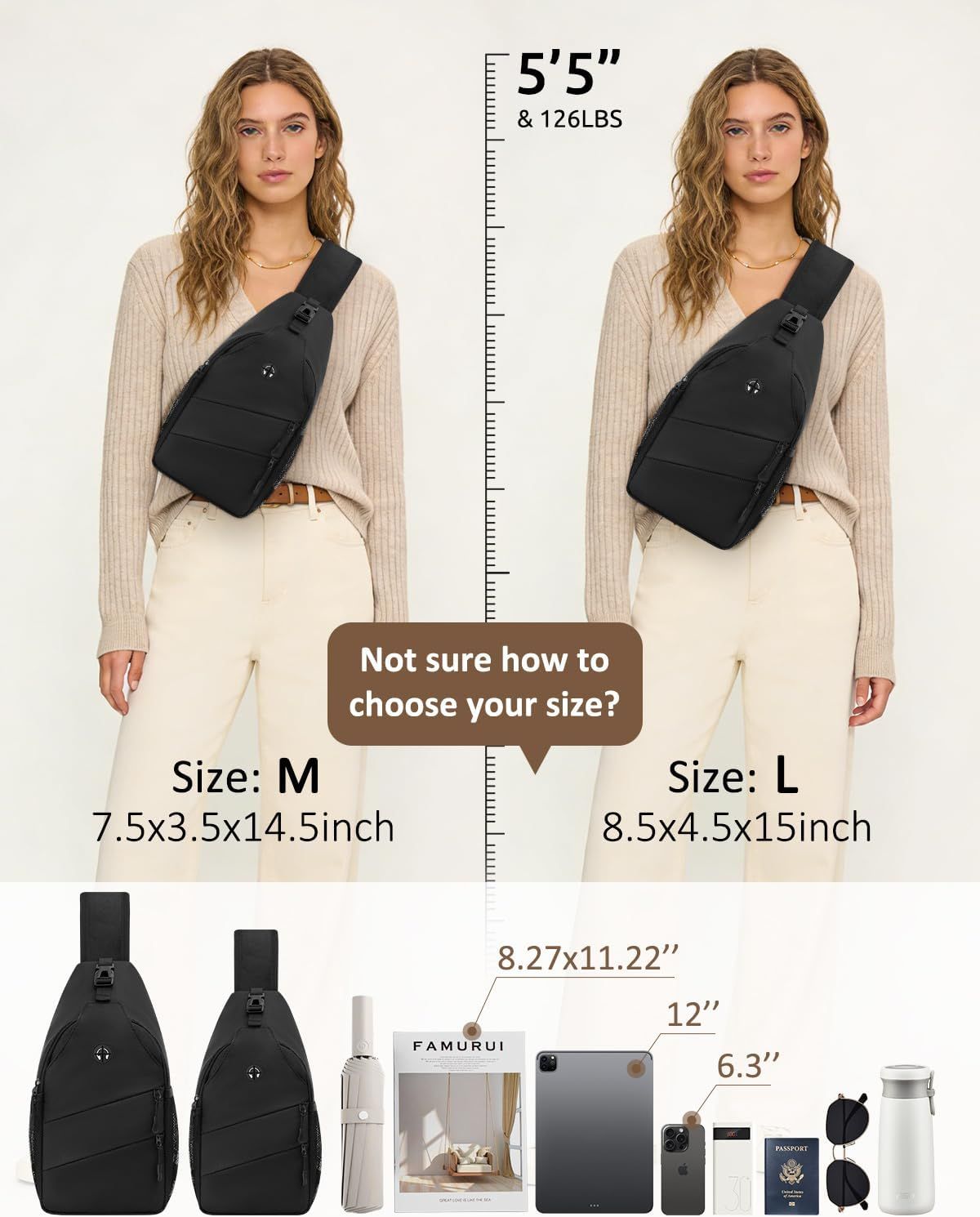 Crossbody Bags for Women Men Trendy Sling Bag Backpack Casual Chest Bag with Convertible Shoulder Strap - Image 7