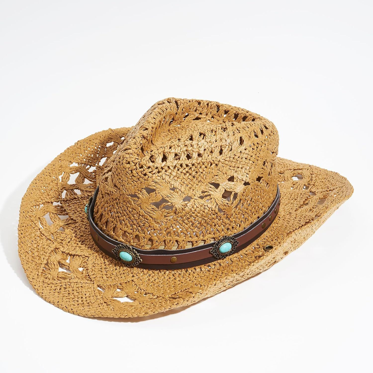 Cowboy Hat Bands for Women Men Hat Bands Western Hat Belts Rural Classical Mexican Turquoise Hatbands - Image 2